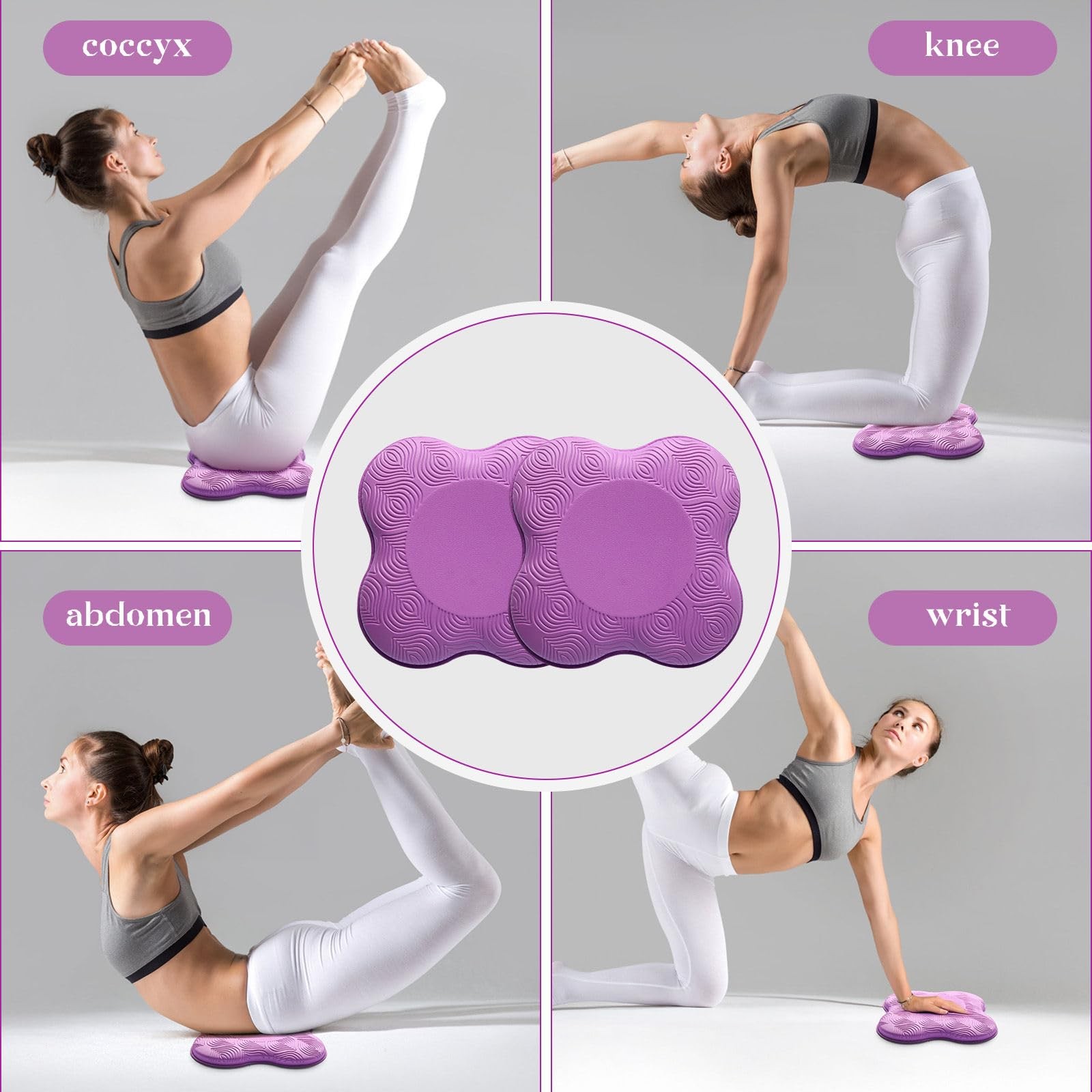 2 PCS Extra Thick Foam Yoga Knee Elbow Cushion Pad Pilates Workout Support Mat