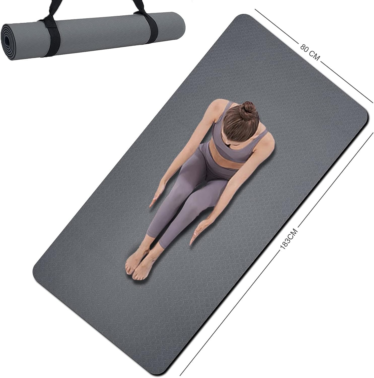 Yoga Mat Double-Sided Non Slip, 72” X 32” X 7Mm – Extra Wide & Thick Yoga Mat