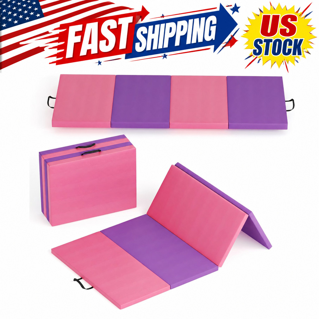 Folding Gymnastics Mat 4 Panels 2″ Thick High-density Epe Foam Pu Leather