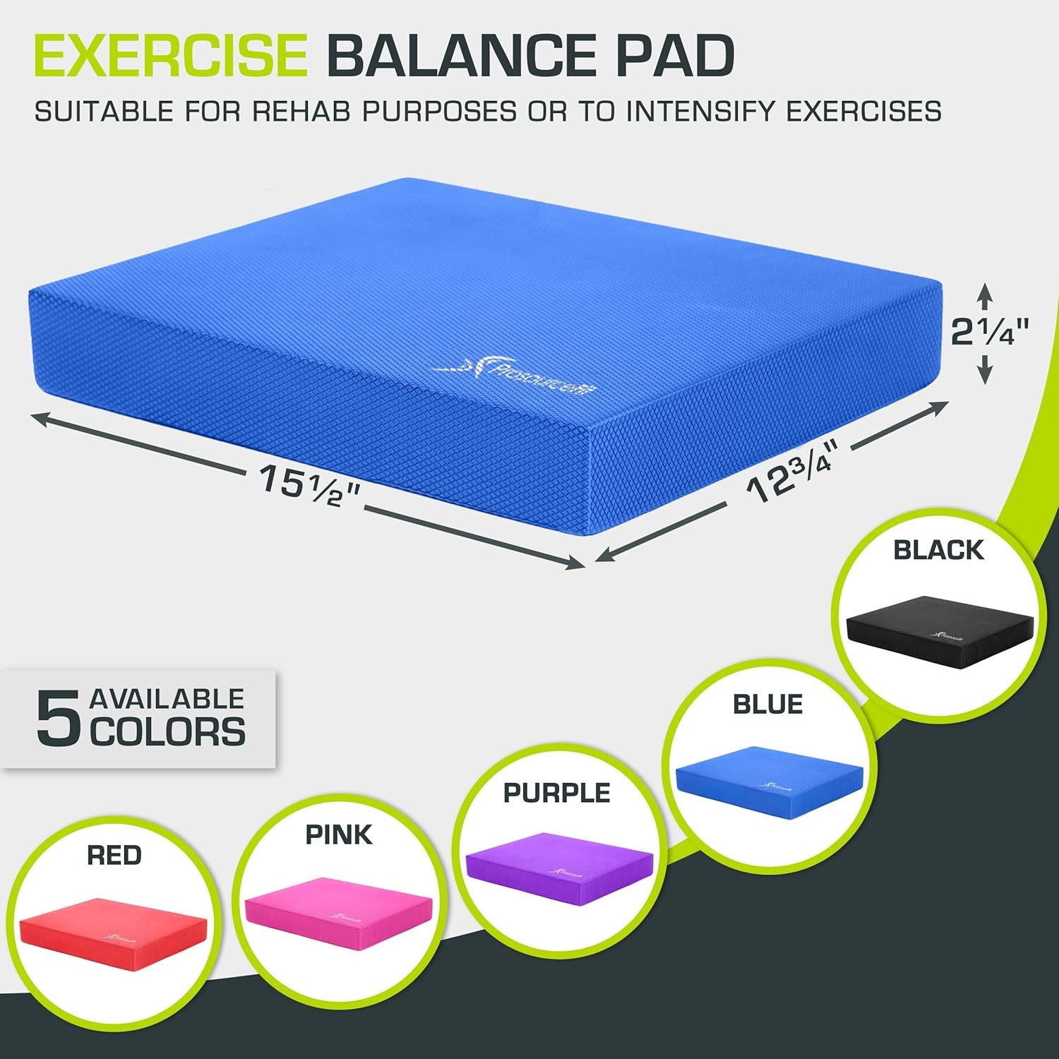 Cushioned Non-Slip Exercise Balance Pad & Knee Workout Foam Mat
