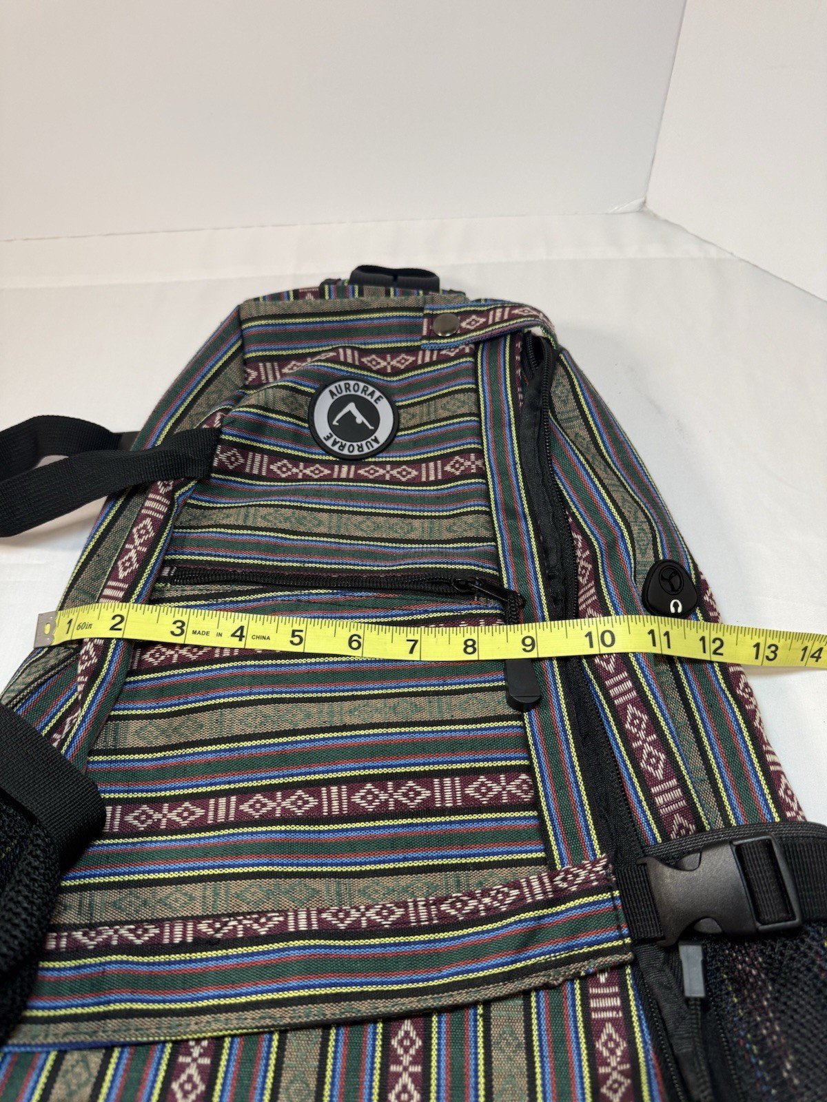 Urorae Yoga Mat Sling Backpack Bag Striped Multi-Color Crossbody Travel Pack
