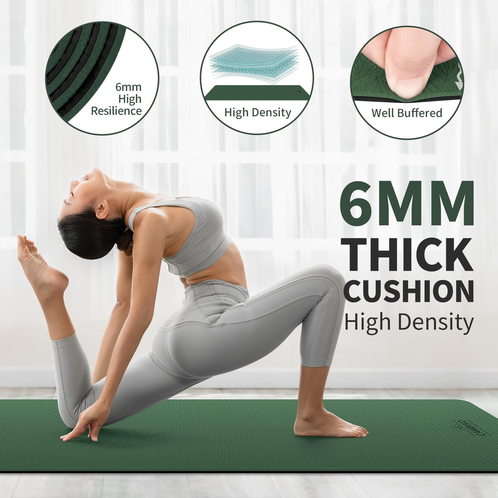 XXL Yoga Mat 213 x 81 cm, 6 mm Thick Non Slip and Joint Gentle, Extra Long…