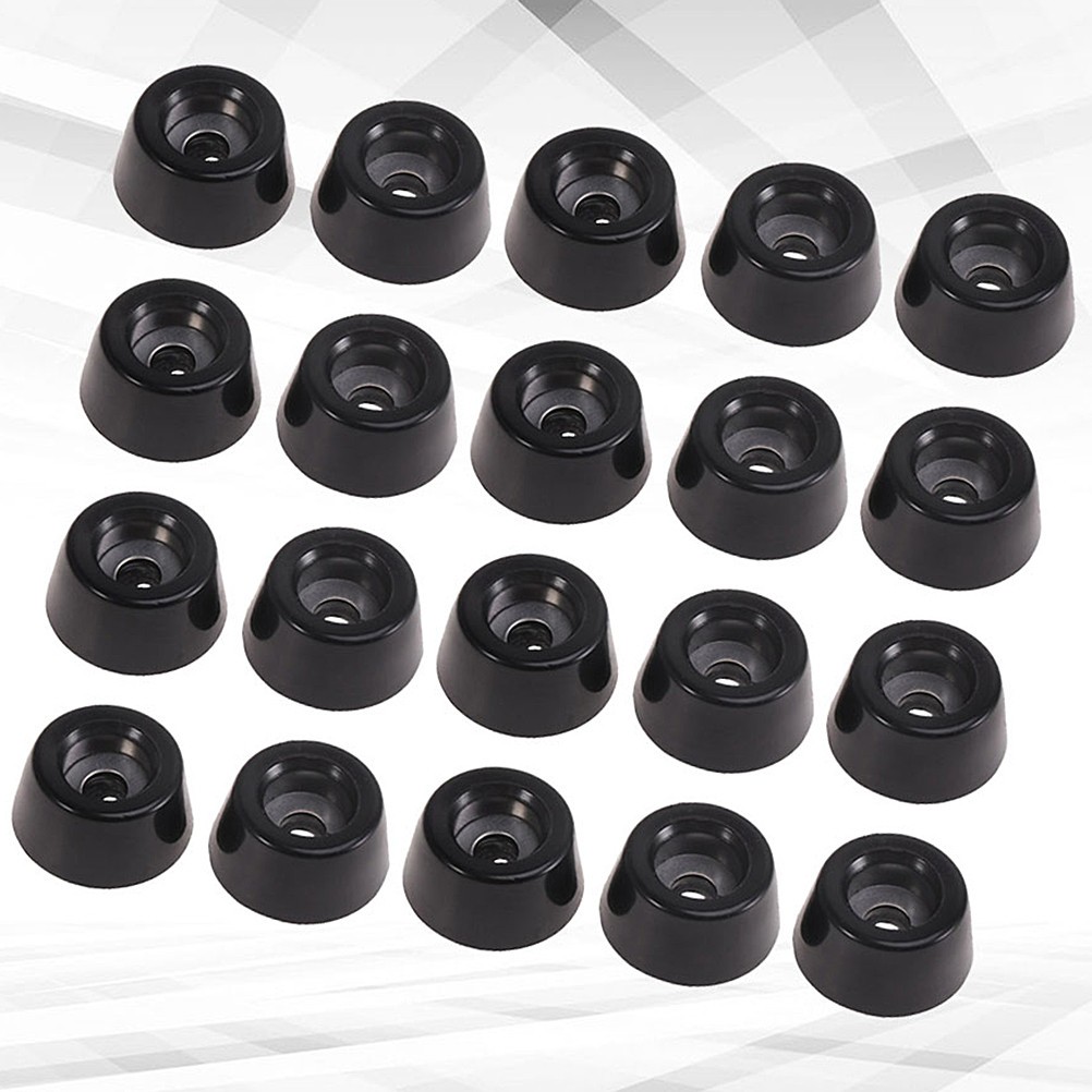 20Pcs Black Silicone Chair Leg Covers Table Feet Caps Furniture Use