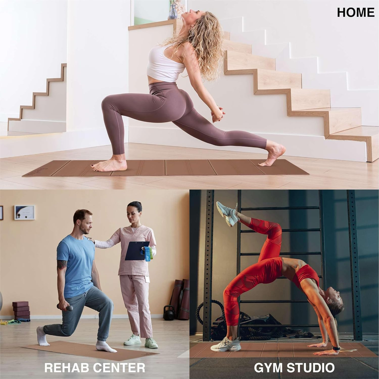 Foldable Yoga Exercise Mat – Lightweight, Anti-Slip, and Easy to Store for Yoga,