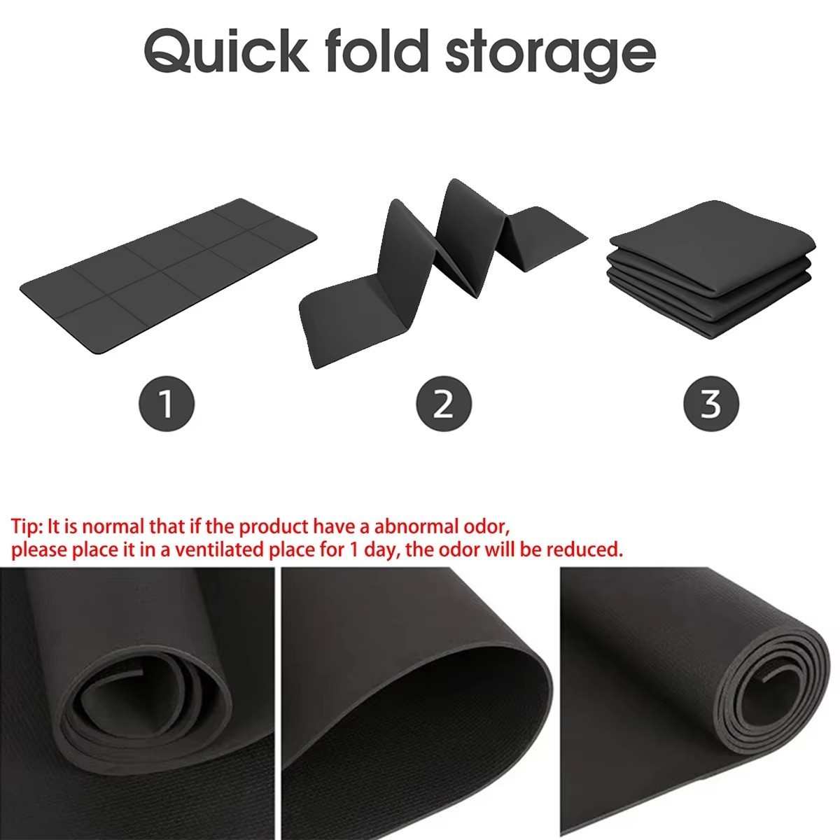 Foldable EVA Yoga Mat 3/4/6mm Eco-Friendly Travel Pilates Fitness Floor Mat