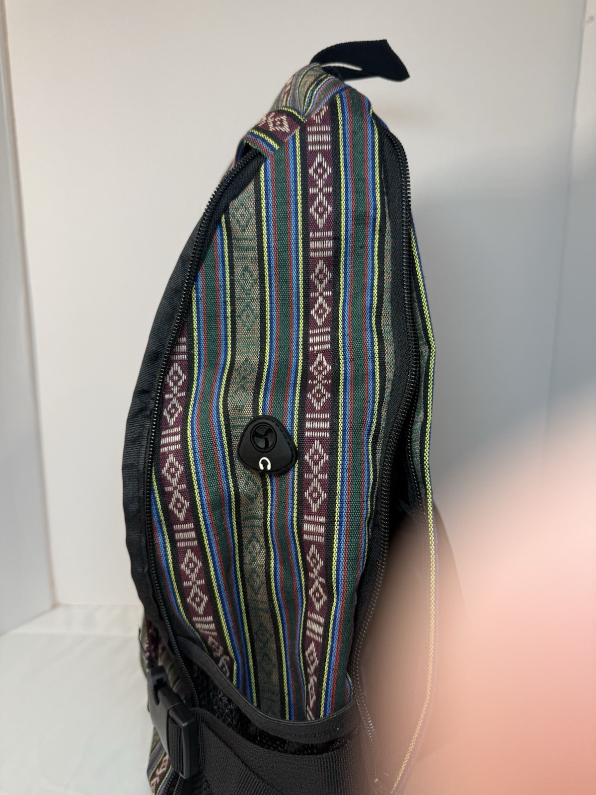 Urorae Yoga Mat Sling Backpack Bag Striped Multi-Color Crossbody Travel Pack