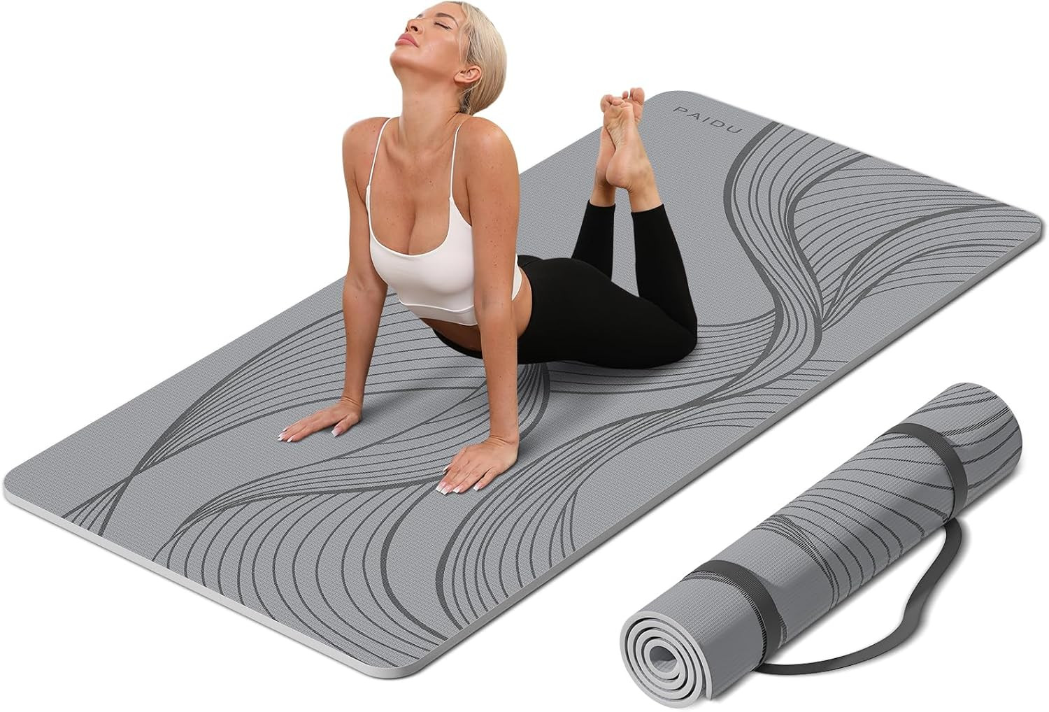 Large Yoga Mat-72’X36’X0.4’ Extra Width ＆ Thick,Comfortable,Non-Slip Exercise Ma