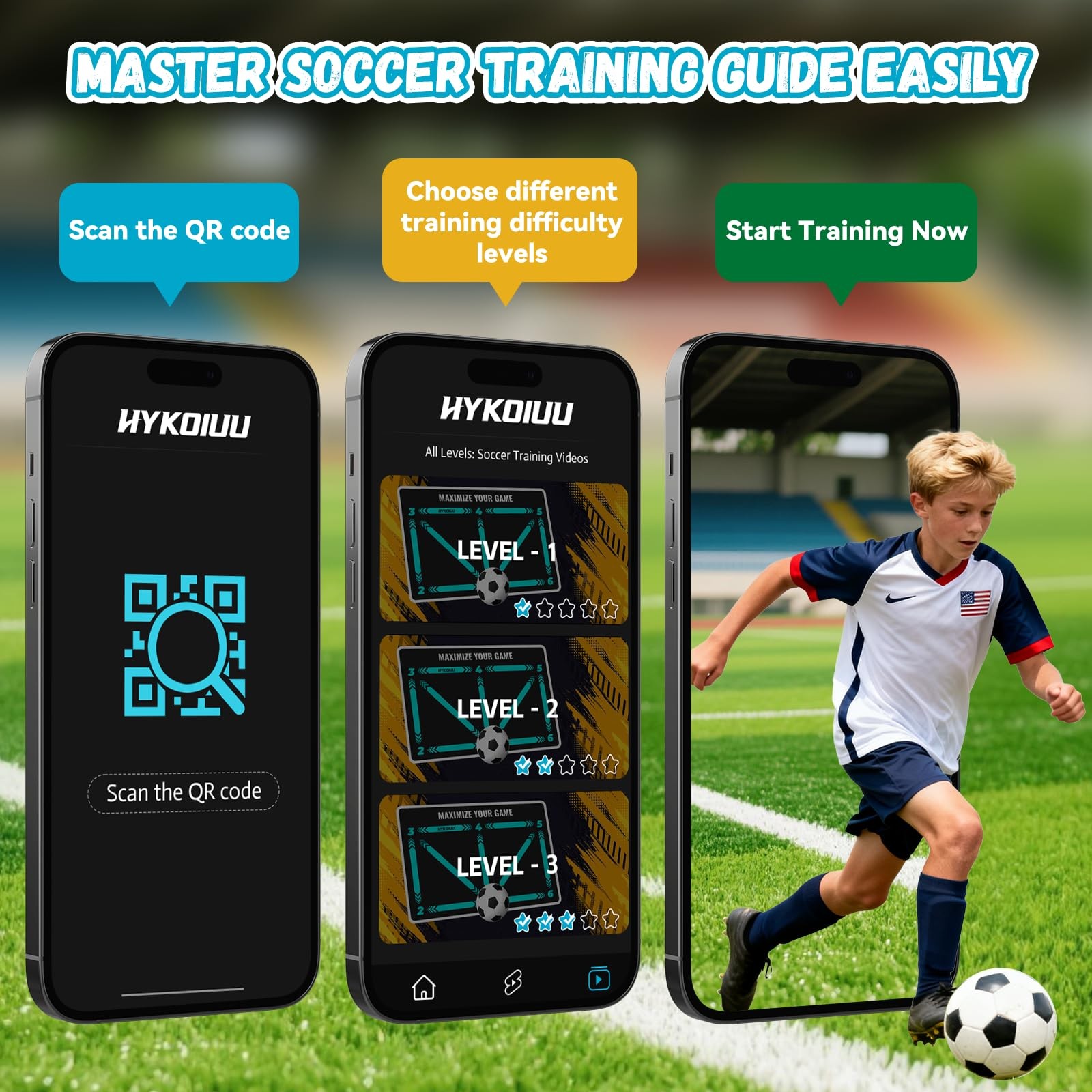 Soccer Training Mat With Instructional Video Improve Strength,Agility blue