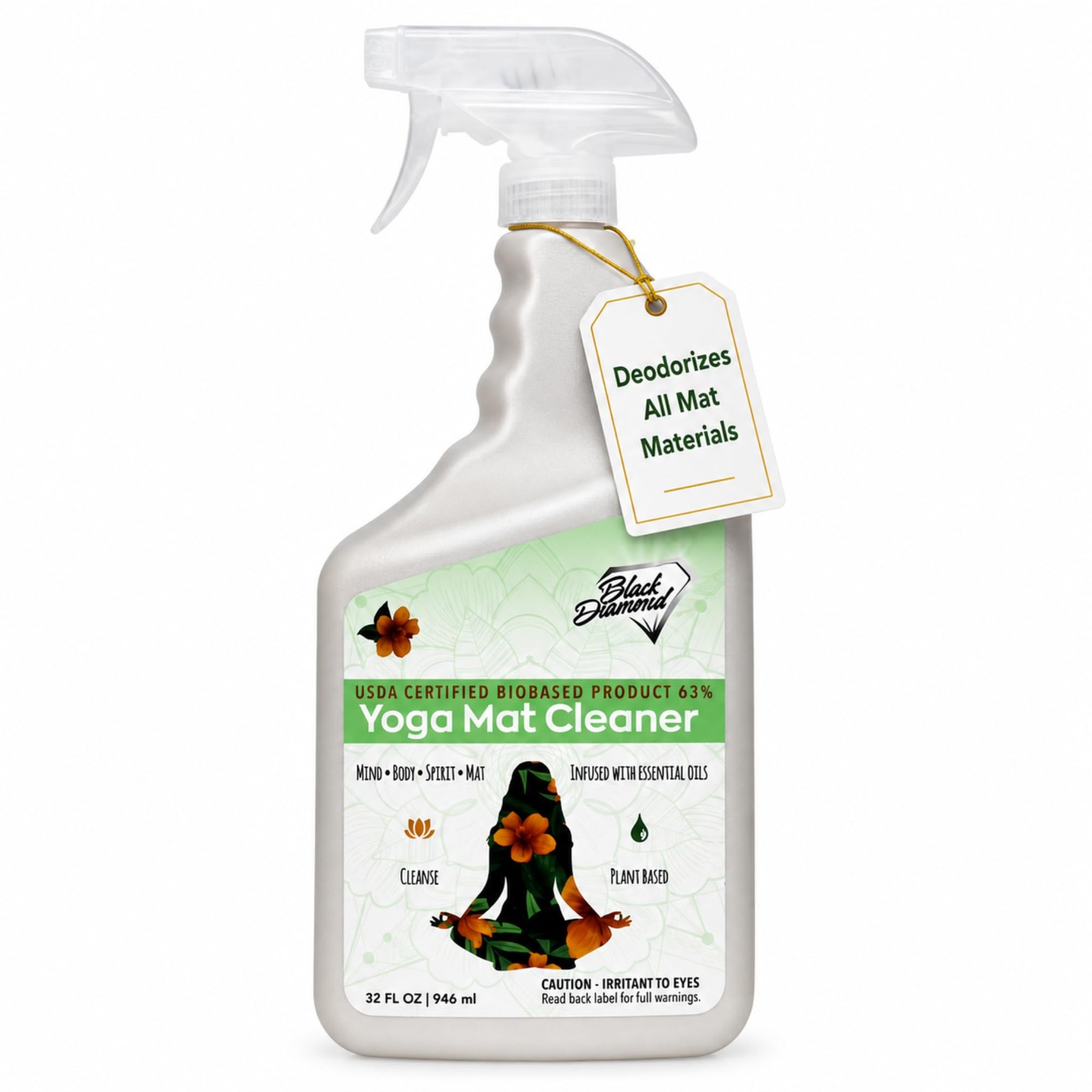Yoga Mat Spray Cleaner: USDA Certified BIOBASED- Essential Oils, Safe for All…