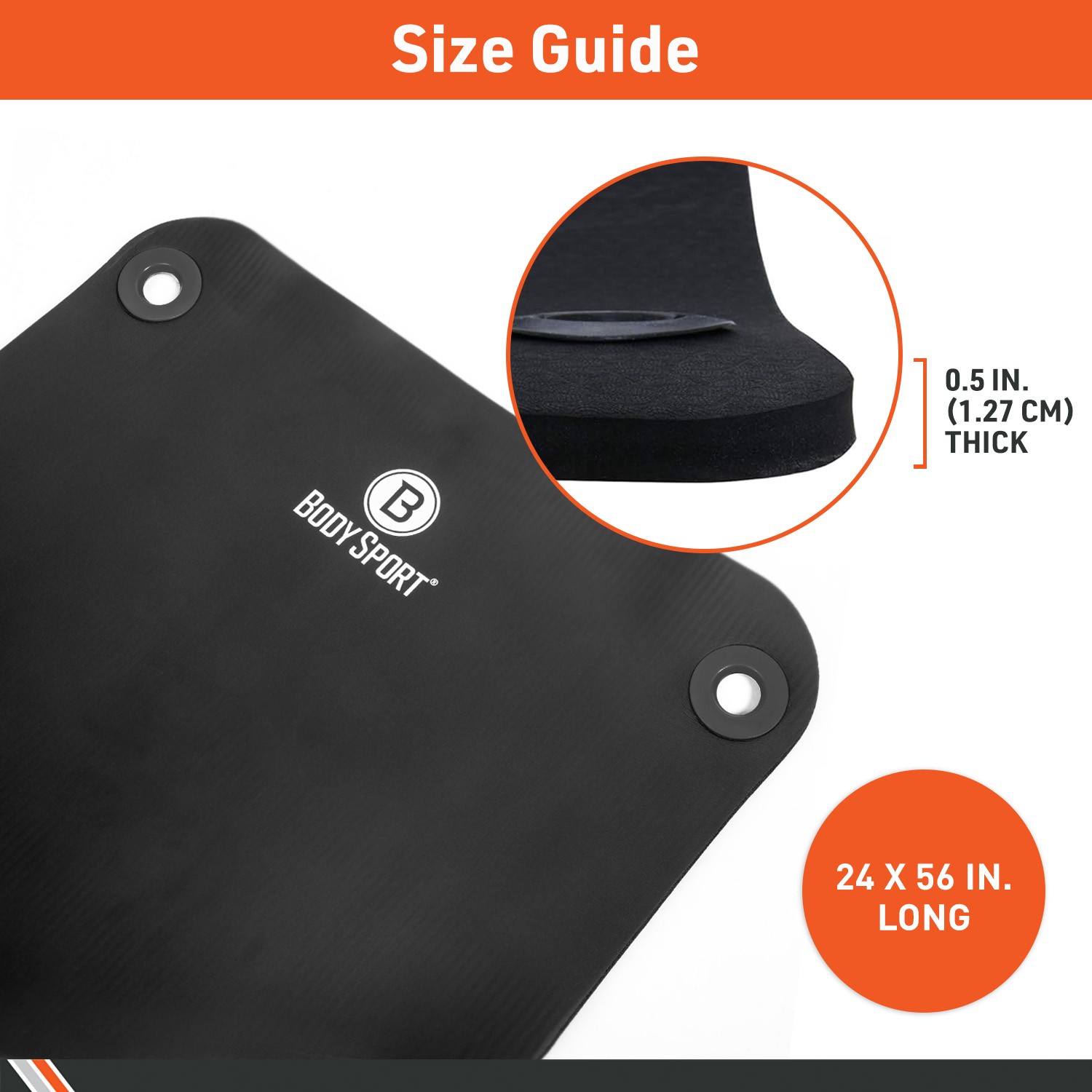 BodySport TPE Exercise Mat for Men and Women – Workout Mat – Perfect for Gyms