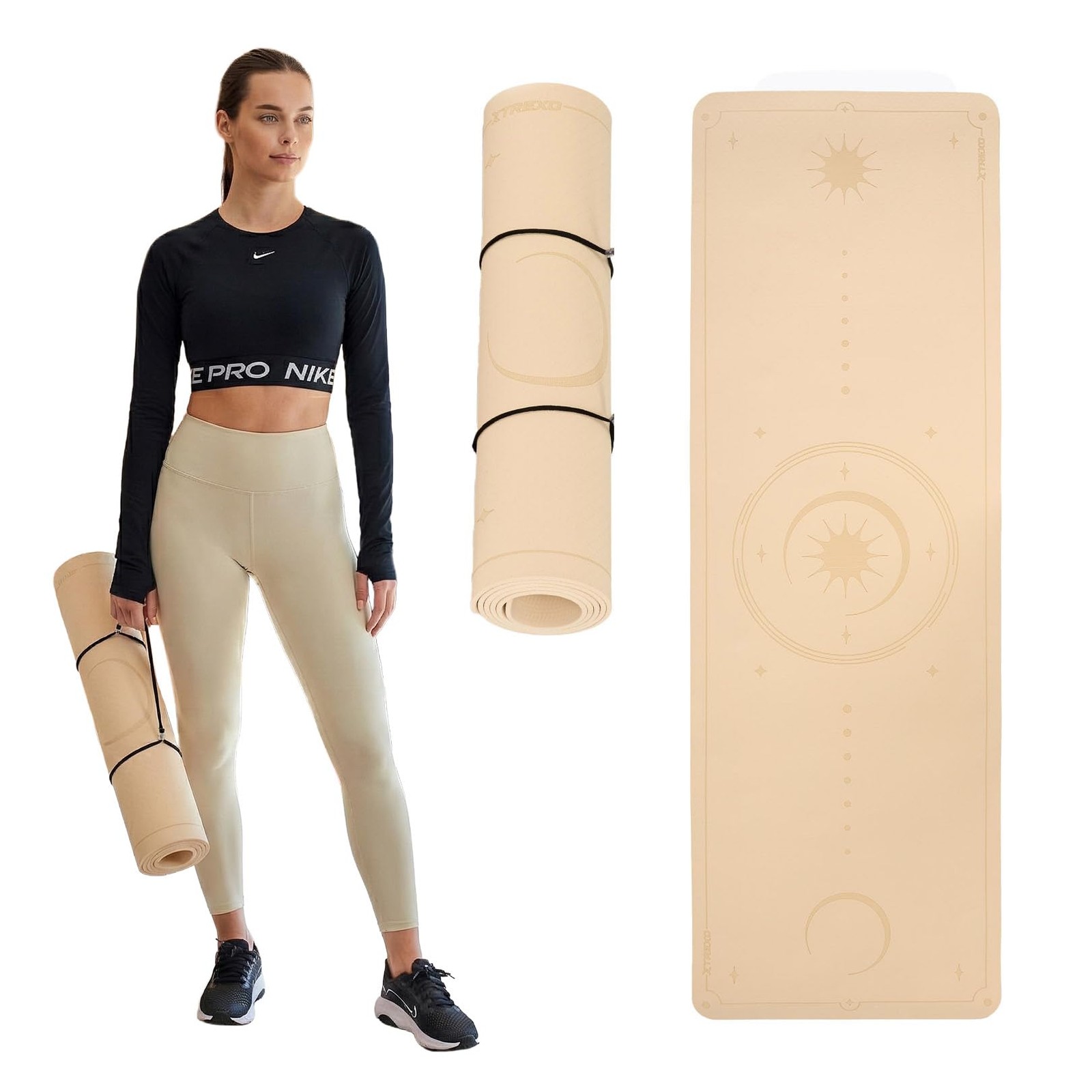 XTREXO Eco-Friendly and Non-Slip Yoga Mat TPEMaterial 183x61x0.6…