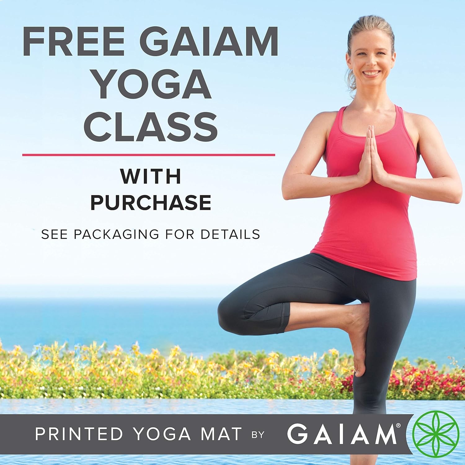 Gaiam Solid Color Yoga Mat 68×24 6mm Non Slip Exercise Fitness