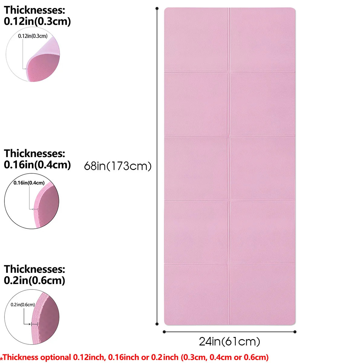 Yoga Mat Pilates Fitness Mat 3/4/6Mm Thicknes Non Slip Yoga Cushion Travel Fitne