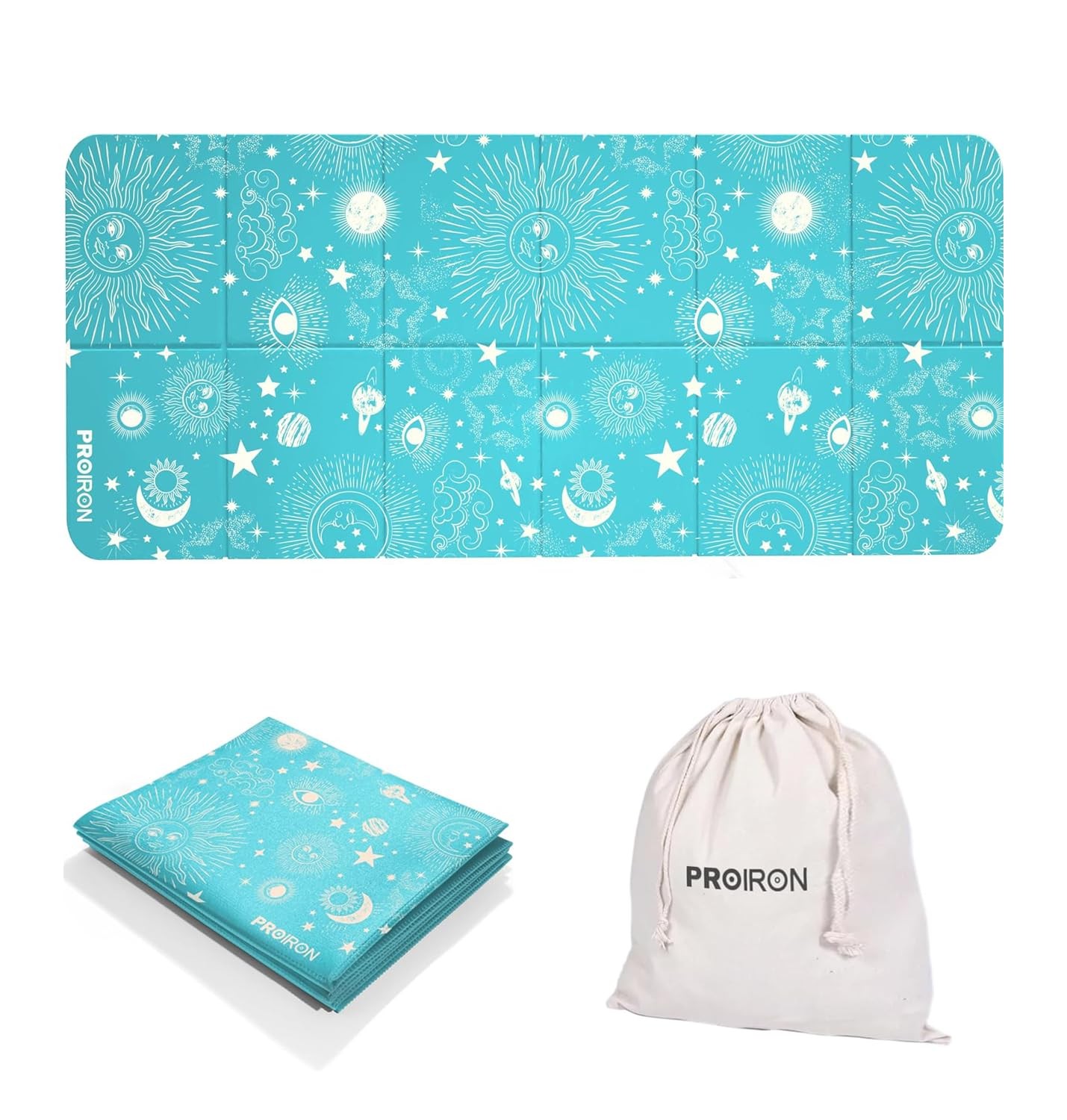 Yoga Mat Foldable, Travel Yoga Mat Non Slip & Lightweight 173cm x 61cm x 5mm, Gy…