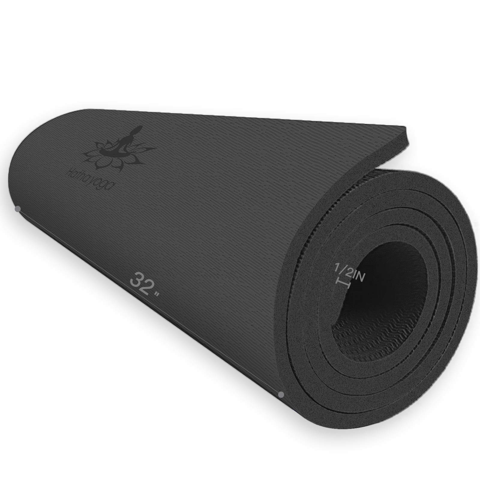 Hatha Yoga Extra Thick TPE Yoga Mat – 72″x 32″ Thickness 1/2 Inch -Eco Friend…