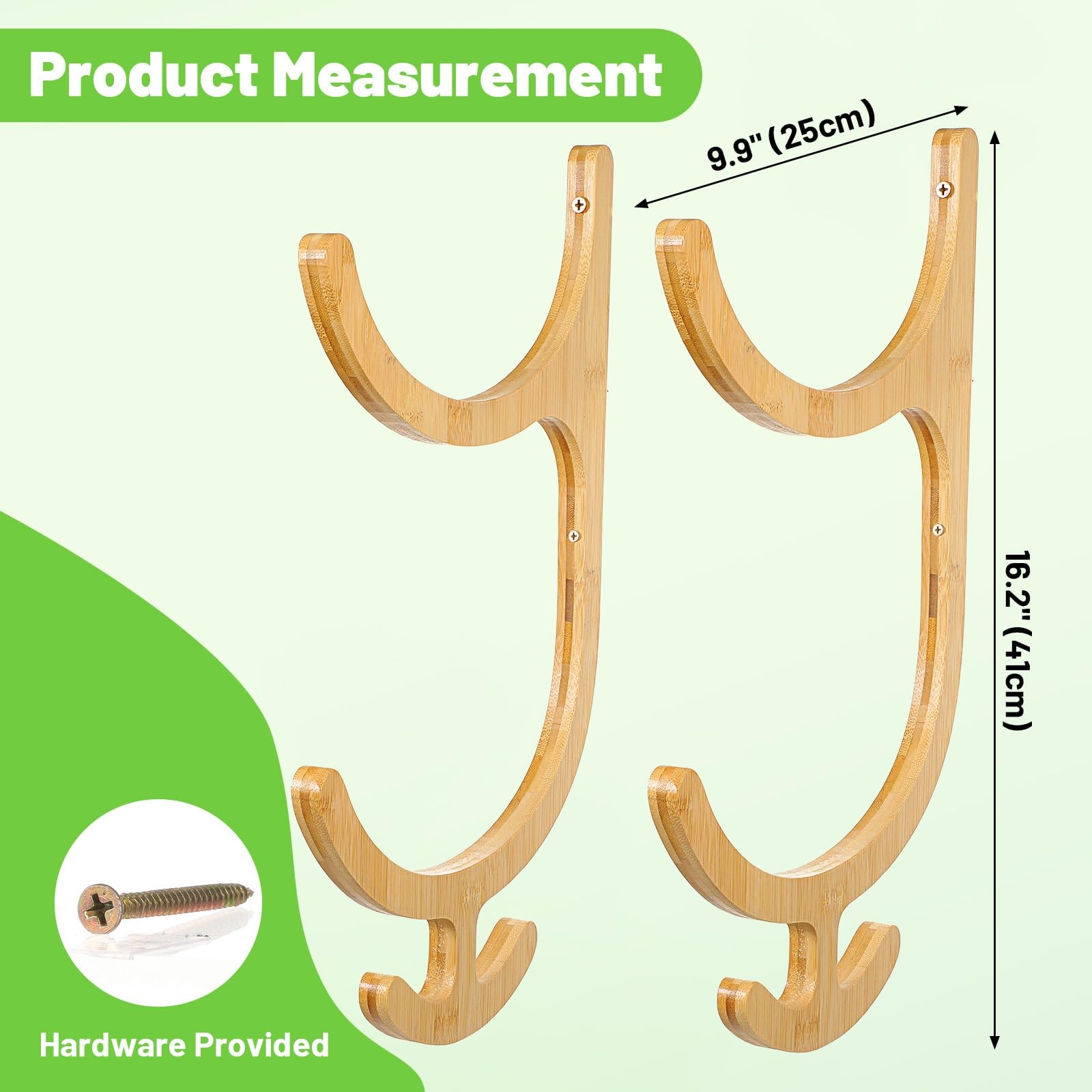 Wooden Yoga Mat Storage Rack Wall Mount, Yoga Mat Holder Hanging Hooks for Ho…
