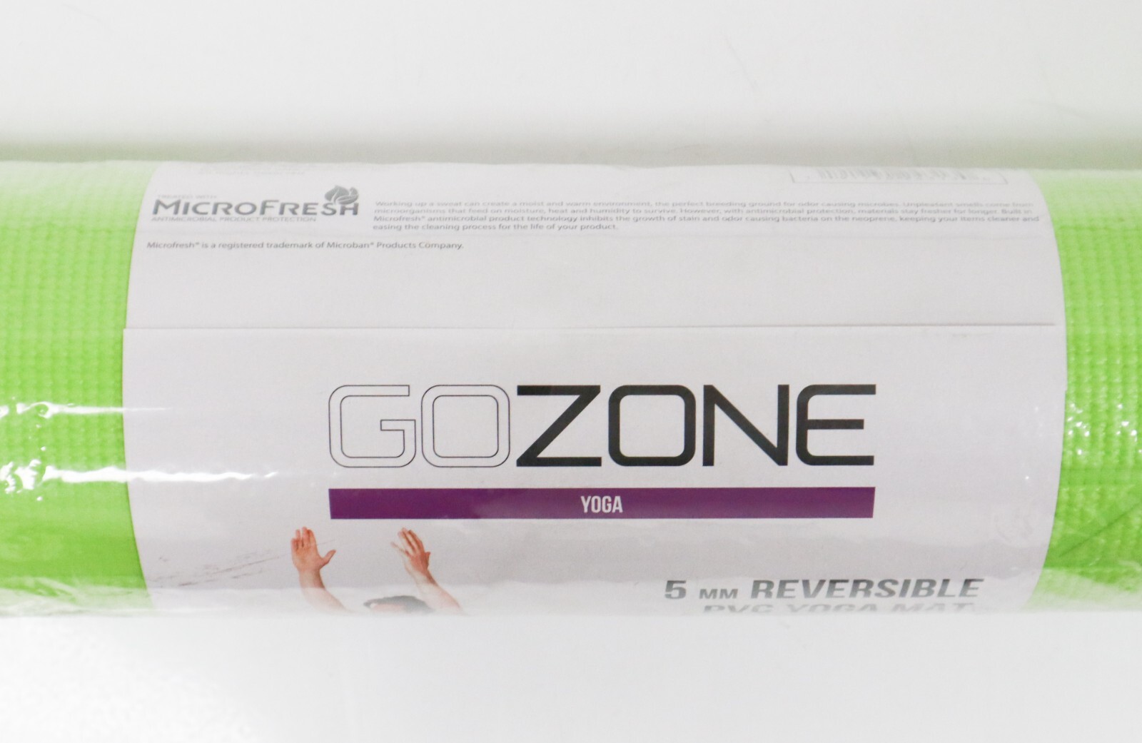 GoZone Reversible PVC Yoga Mat Green and Grey 24in x 68in Indoor Outdoor Use