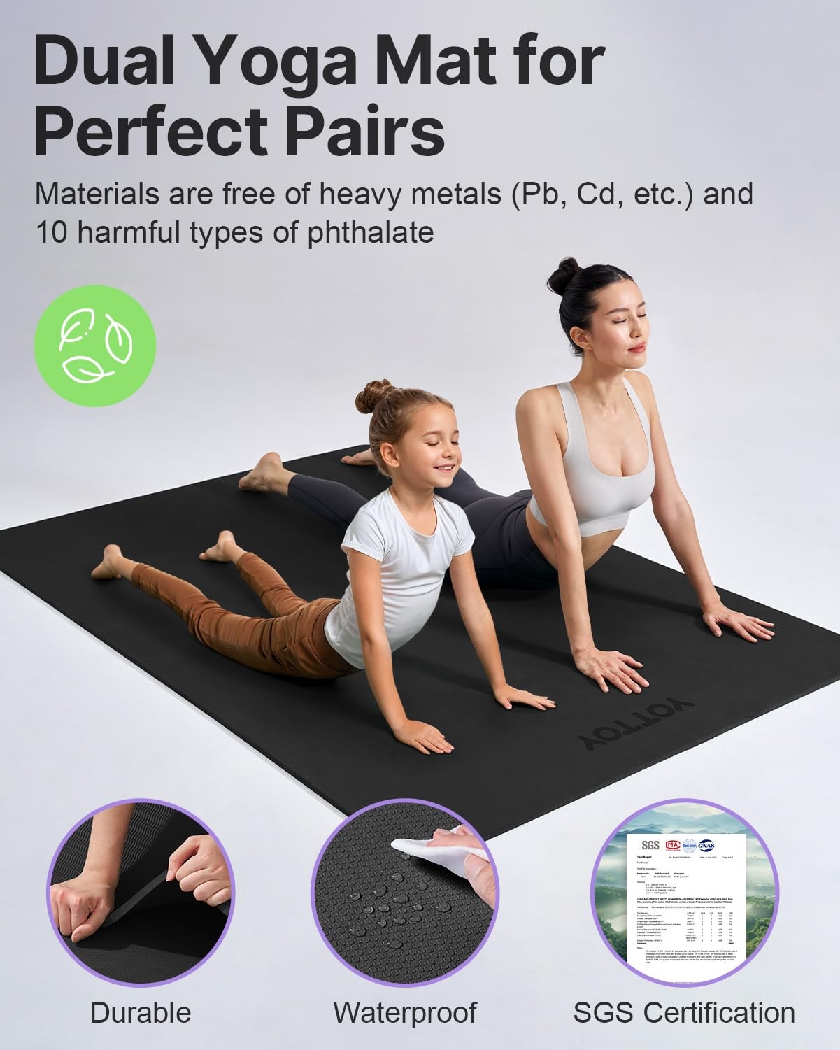 Large Yoga Mat (75 * 52 * 1/2inch),Extra Wide TPE Exercise Mat,Non-Slip Worko…