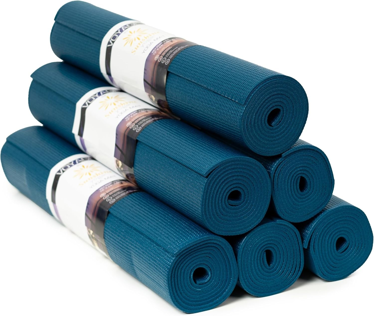 Voyage Yoga Mat 6 Pack 72″ x 24″ Professional Studio & Gym Bulk Yoga Mats 5mm