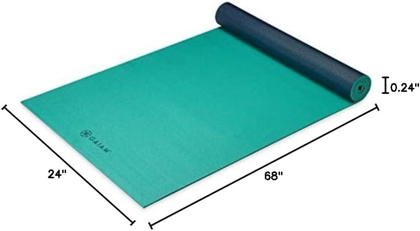 Gaiam Solid Color Yoga Mat 68×24 6mm Non Slip Exercise Fitness