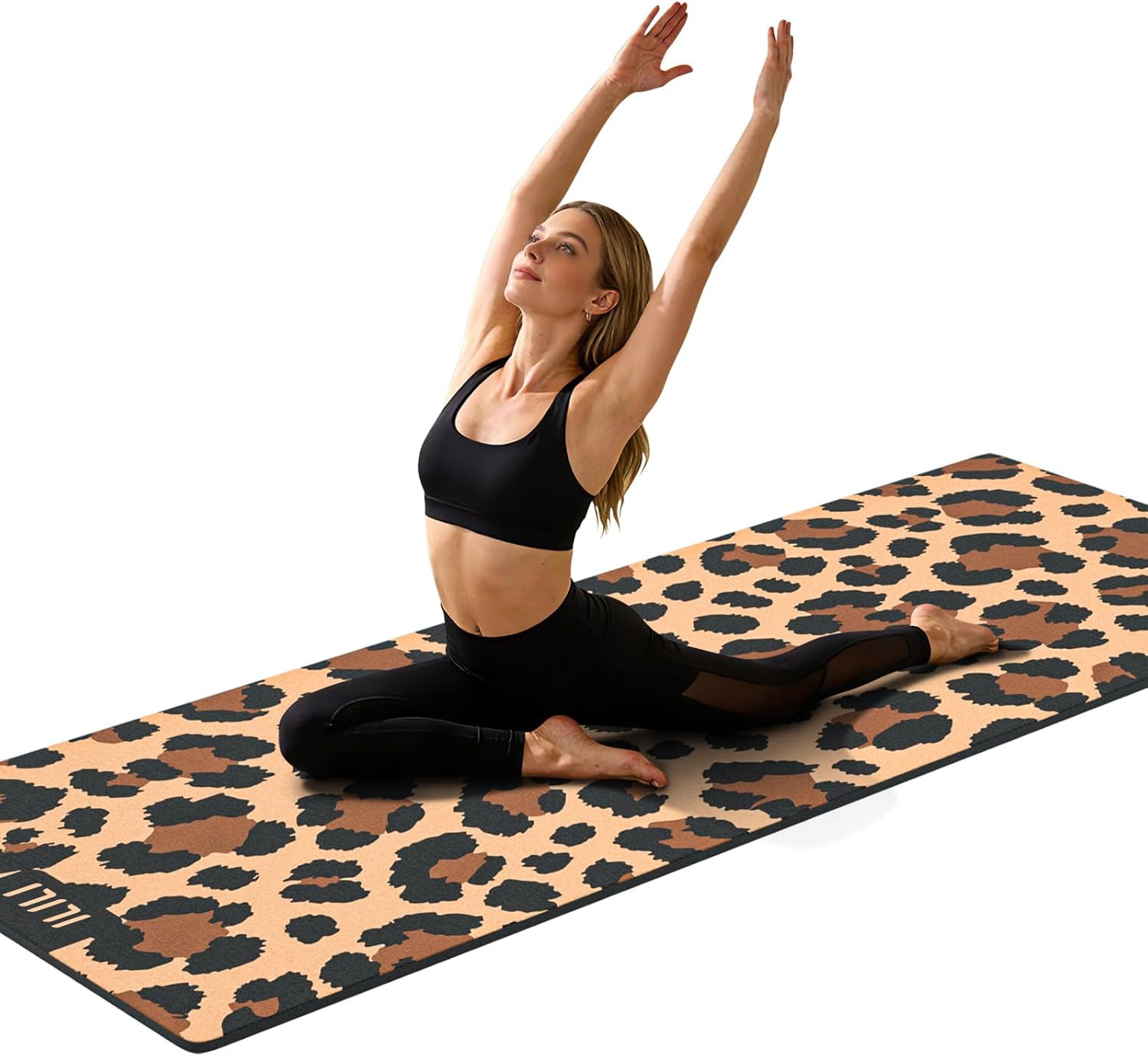 Leopard Print Yoga Mat 8mm – Thick Suede & TPE Fitness Mat with Strap 72″x25