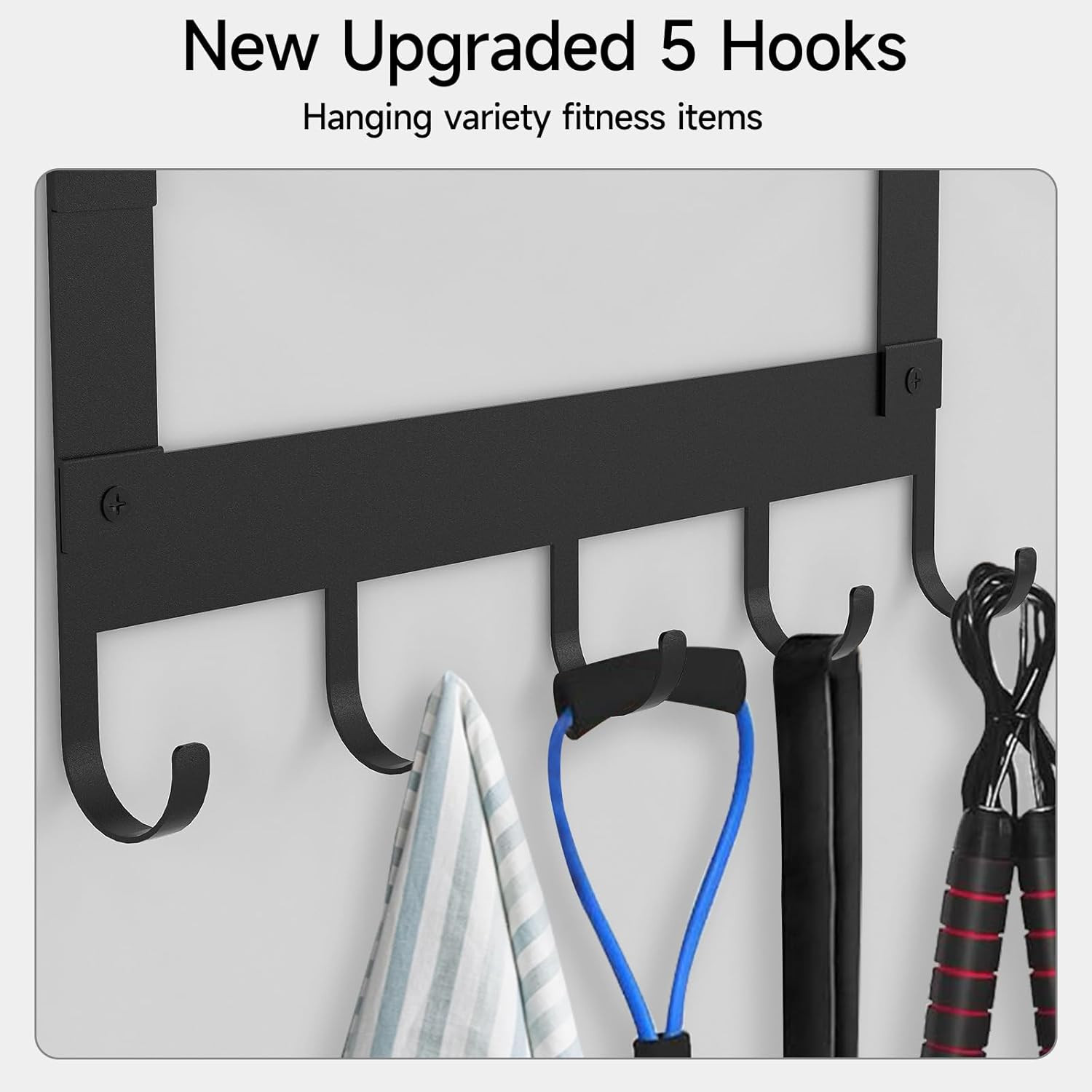 Wall-Mounted Yoga Mat Holder with Shelf & Hooks for Home Gym Storage