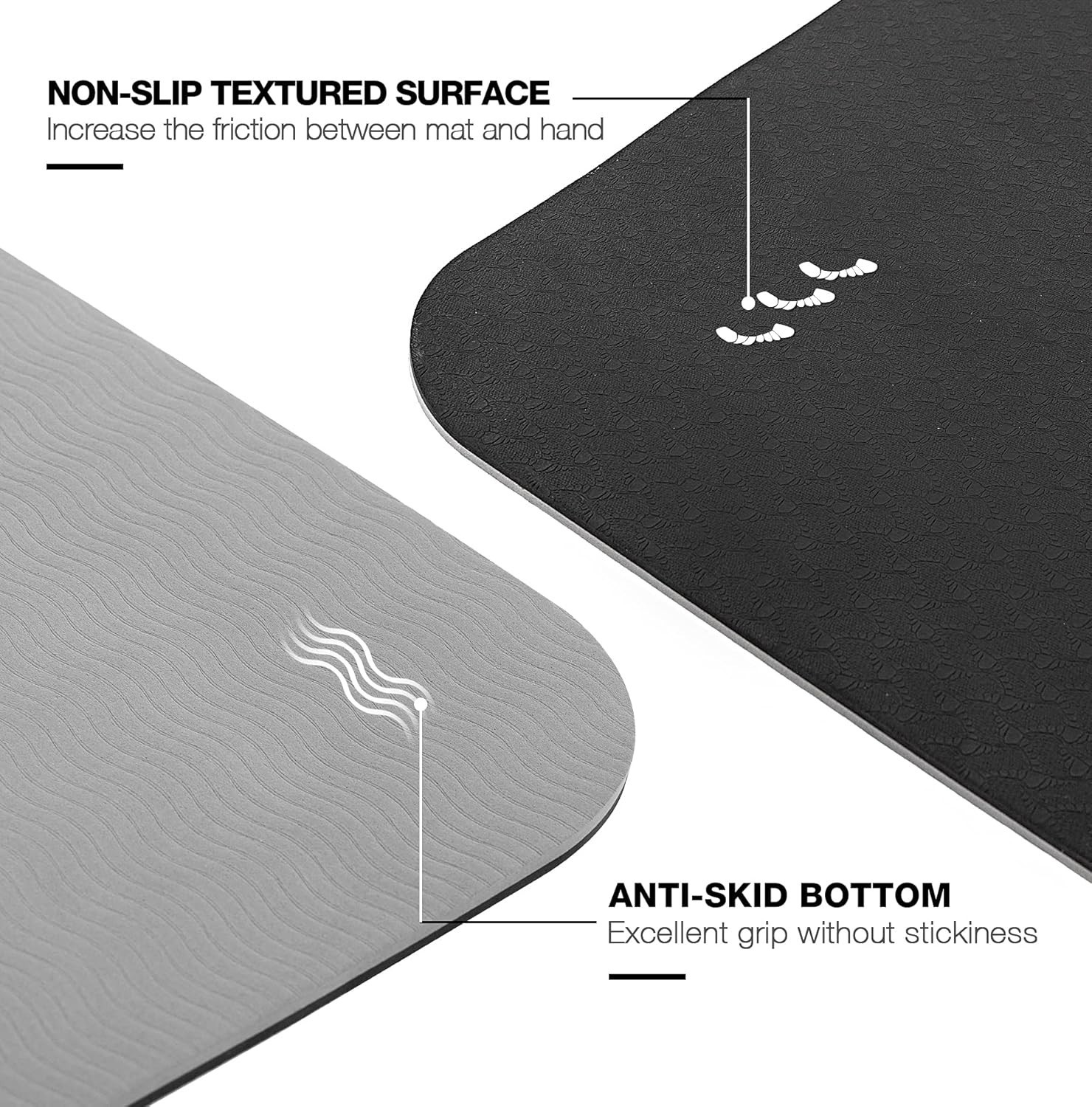 Large TPE Yoga Mat – 6’x4′ Double-Sided Non-Slip Exercise Mat for All Workouts