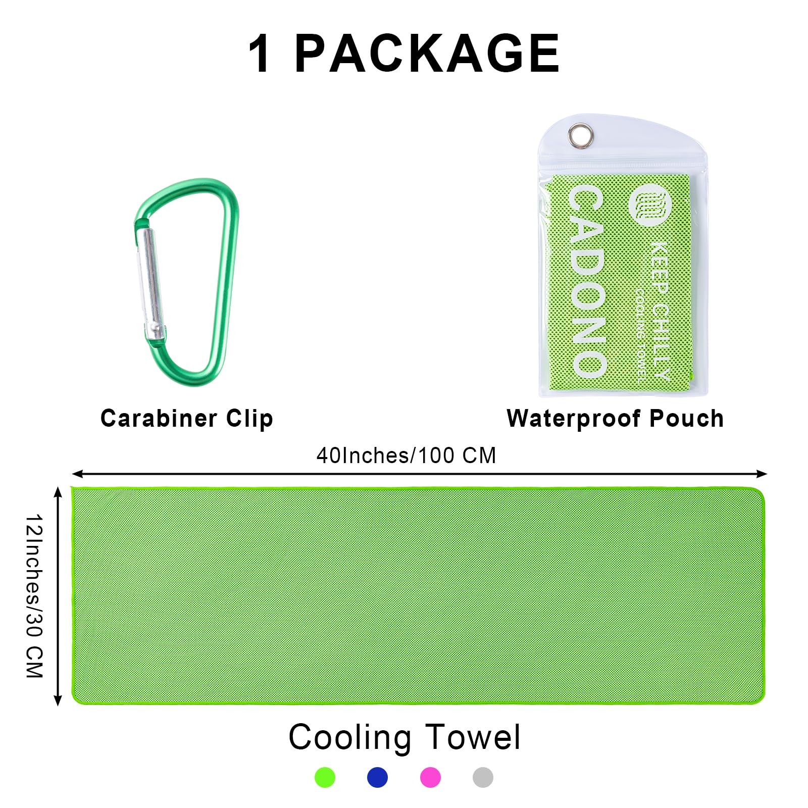Cadono 4 Pack Cooling Towel 40X12 Soft Breathable Chilly Towel Ice Towel
