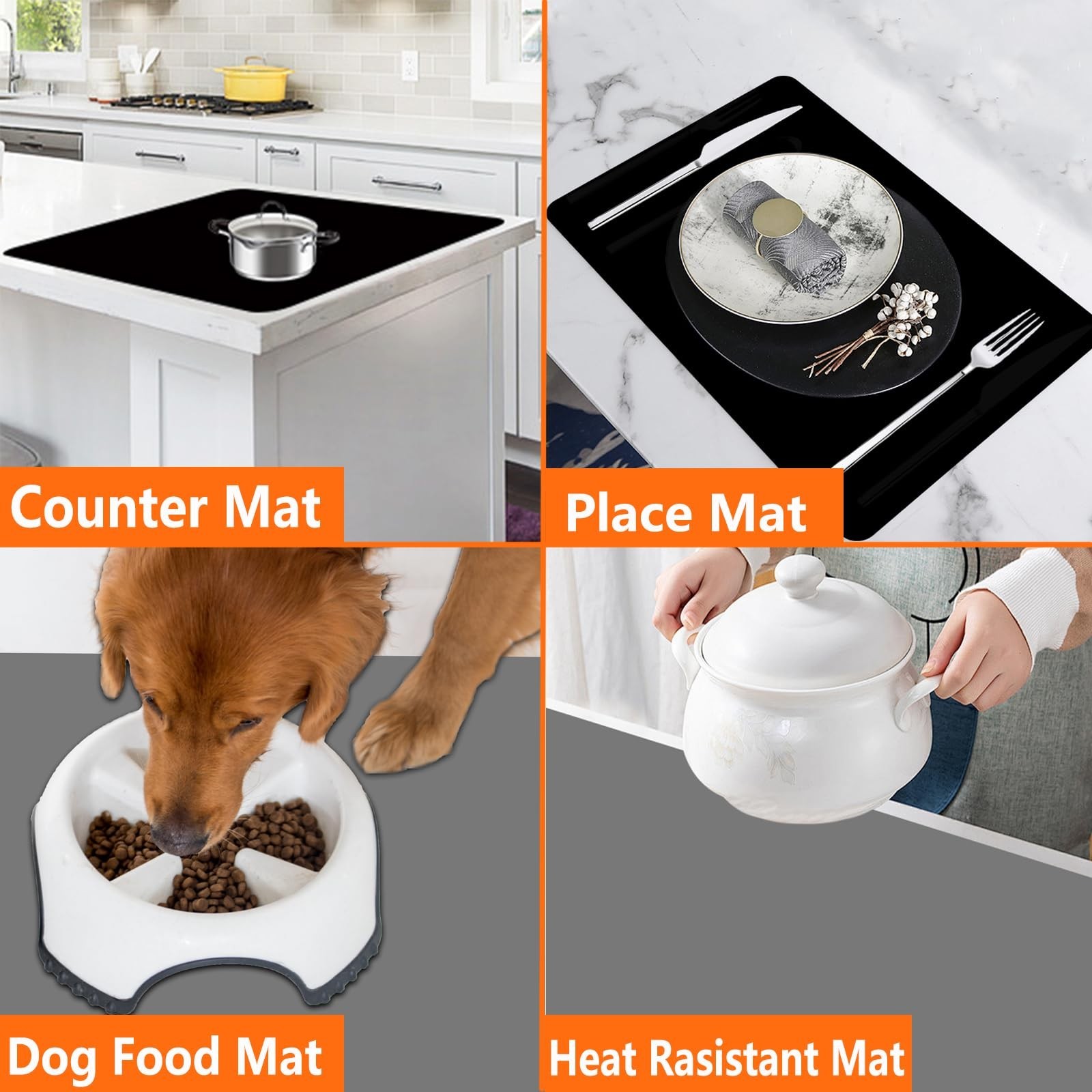 35.4”x23.6”(90cmx60cm) Extra Large Silicone Mat for Kitchen Counter, Heat R…