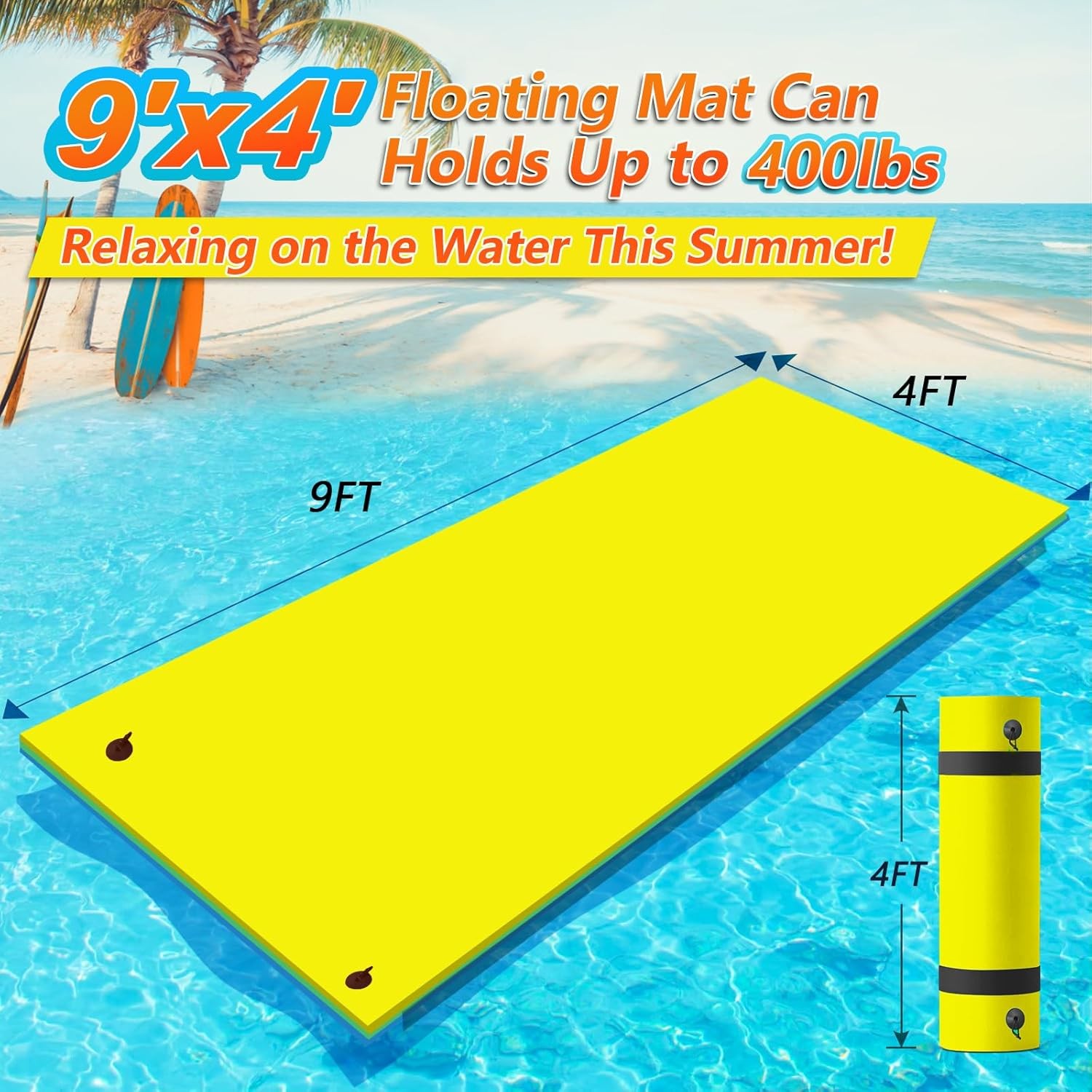 Lily Pad Floating Water Mat – 9 X 4 Ft , 3-Layer Tear-Resistant XPE Foam