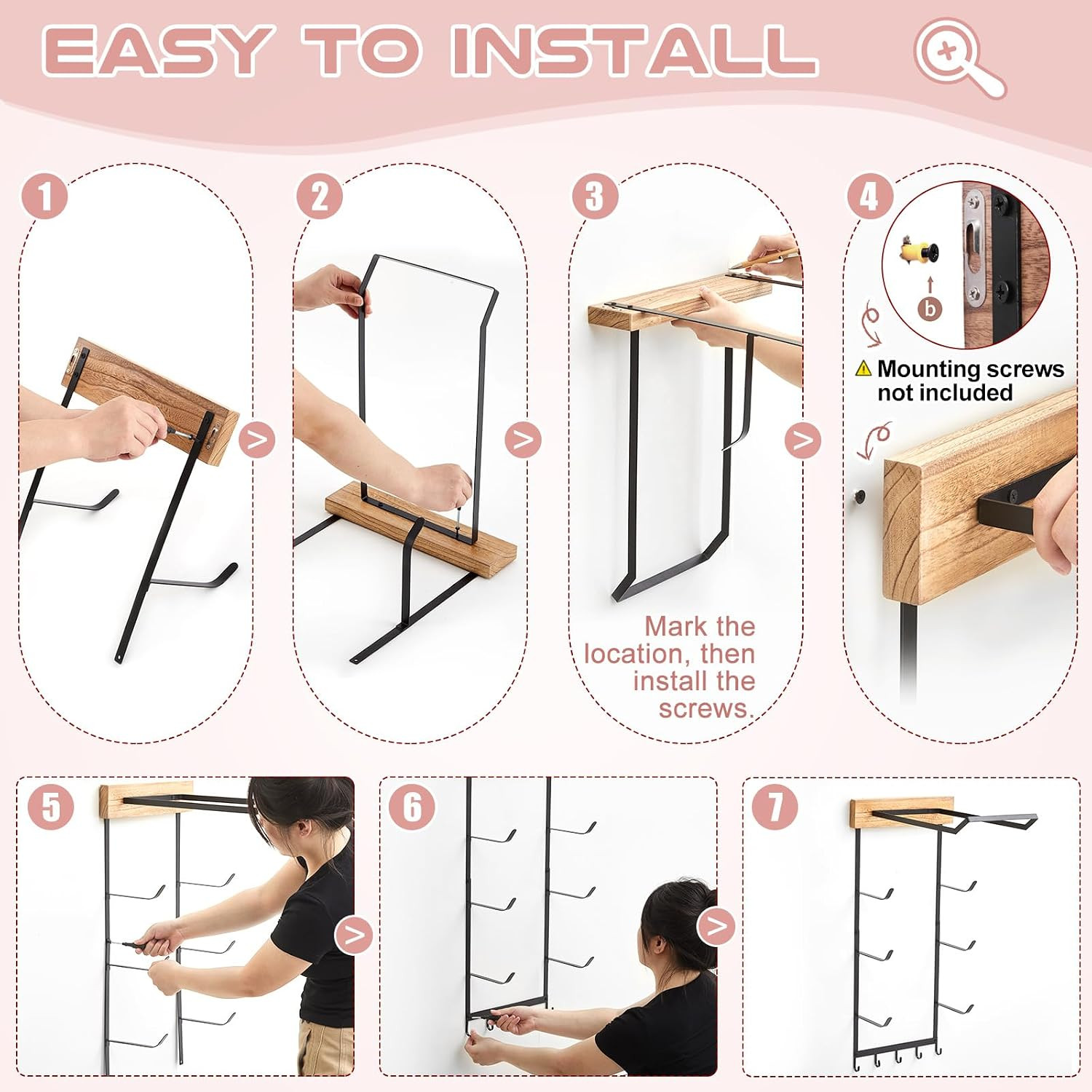Yoga Mat and Ball Holder Wall Mount, 4-Tier Yoga Mat & Ball Storage Rack,