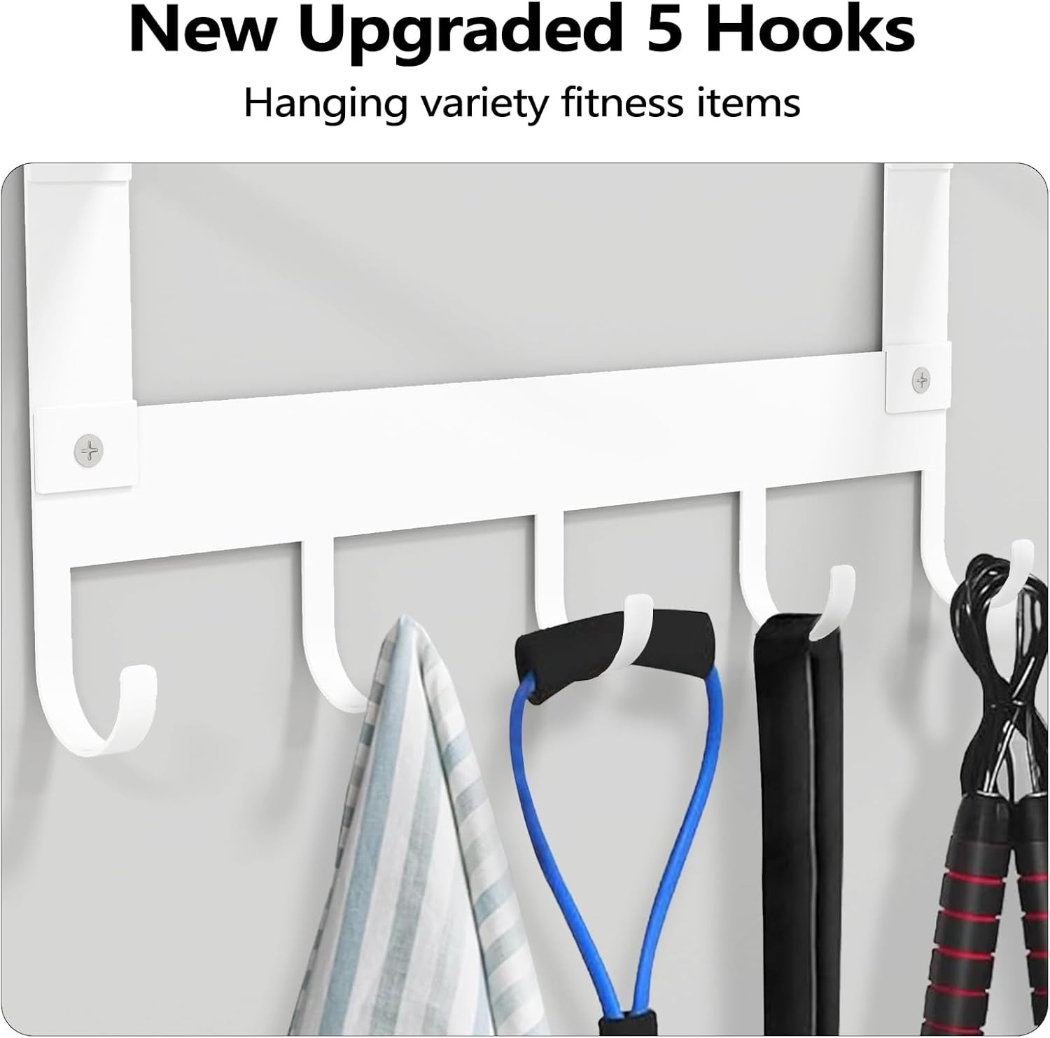 Yoga Mat Holder Wall Mount, White Yoga Mats Storage Rack, Home Gym Storage with