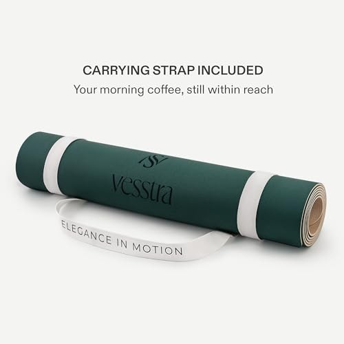 Premium Yoga Mat – Sweat-Activated Non-Slip PU Grip I Natural Rubber Dark Green