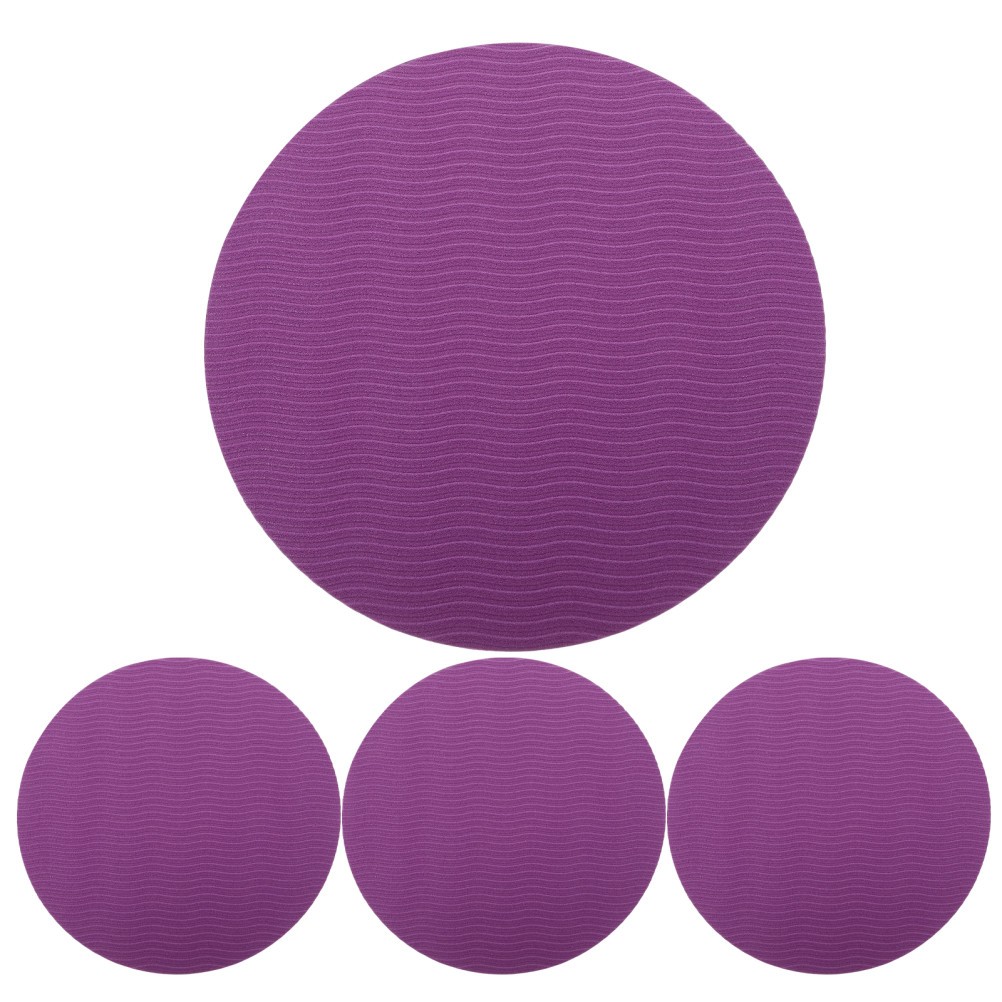 4Pcs Durable Yoga Kneeling Mat Set Purple Tpe Soft Knee Pad for Home Exercise