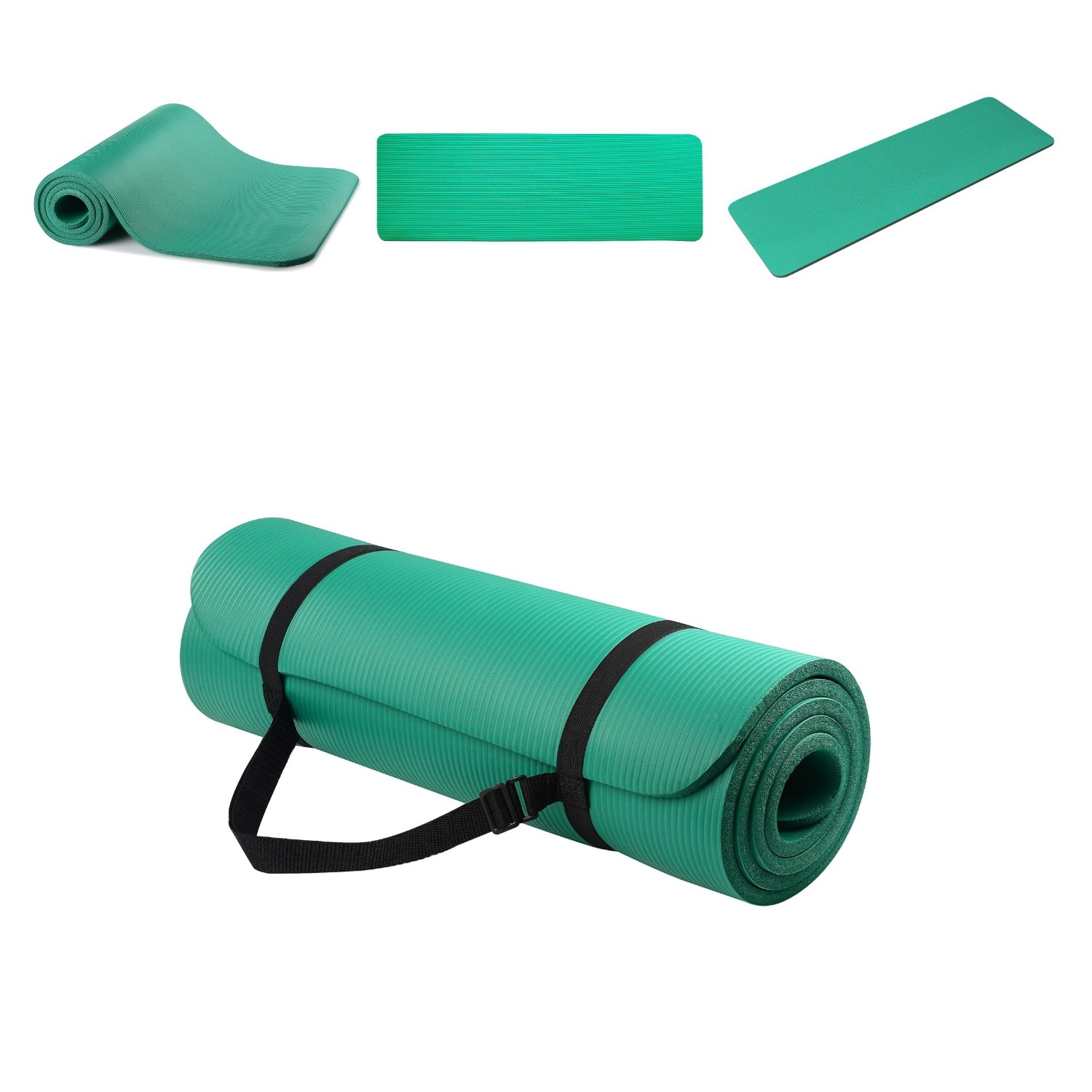 Green Extra Thick Yoga Mat – 1/2-Inch High Density for Ultimate Comfort & Safety