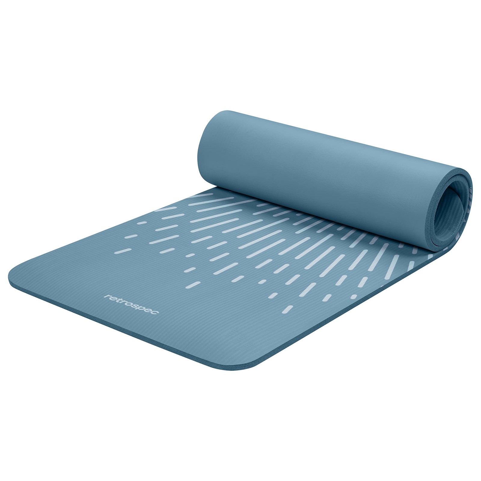 Retrospec Solana Yoga Mat 1/2″ Thick w/Nylon Strap for 1/2 Inch, Blue Mist