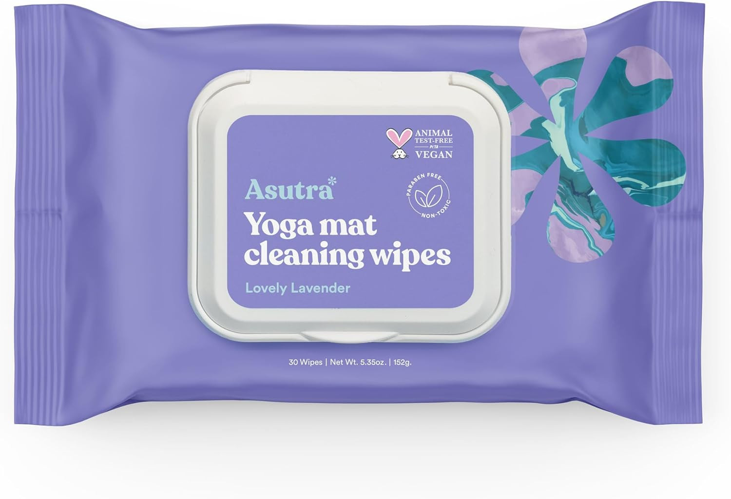 Yoga Mat Cleaning Wipes – Lovely Lavender, 30 Wipes – No Residue