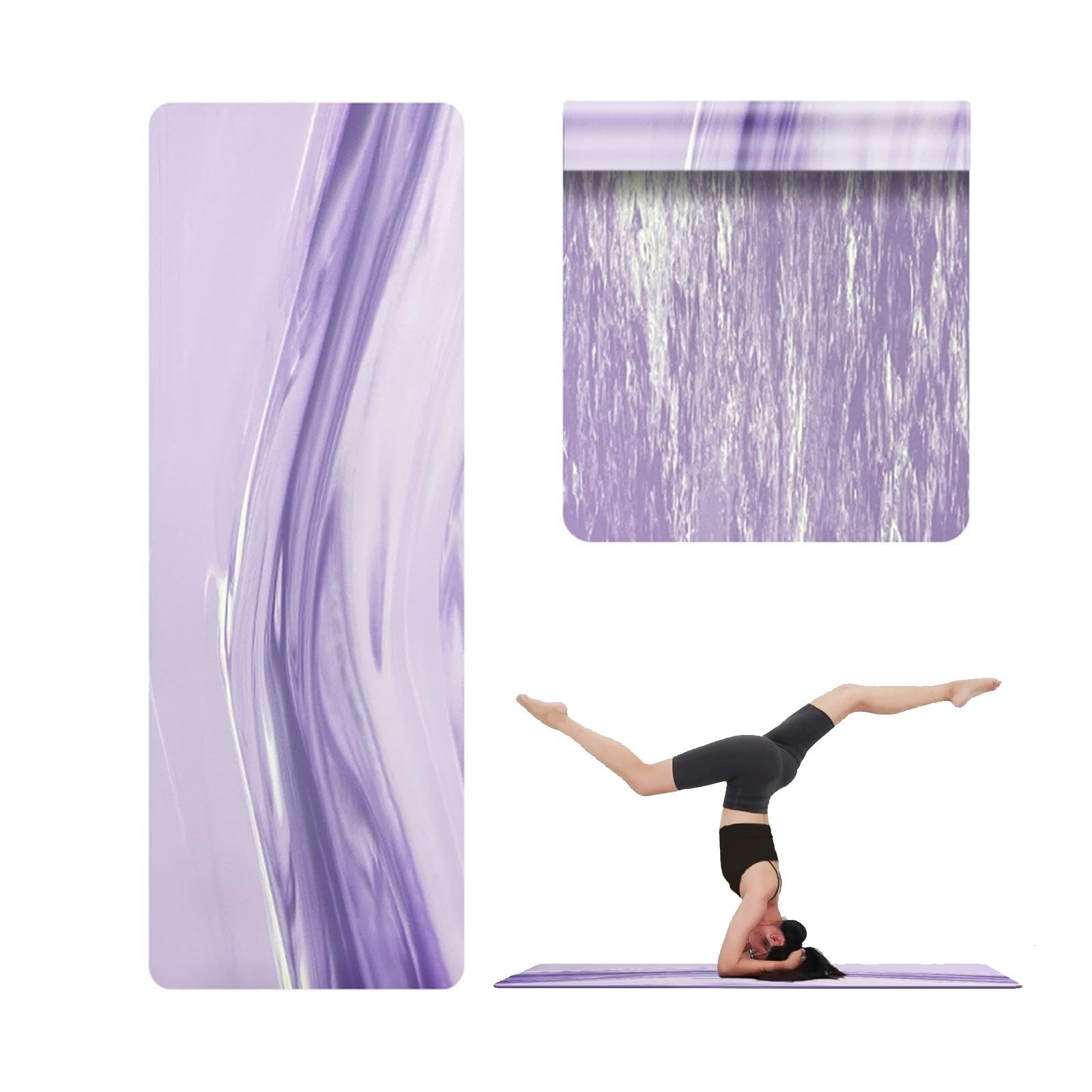 Natural Rubber Yoga Mat, Matte PU Material Extra Thick Yoga Mat Non Slip, Eco…