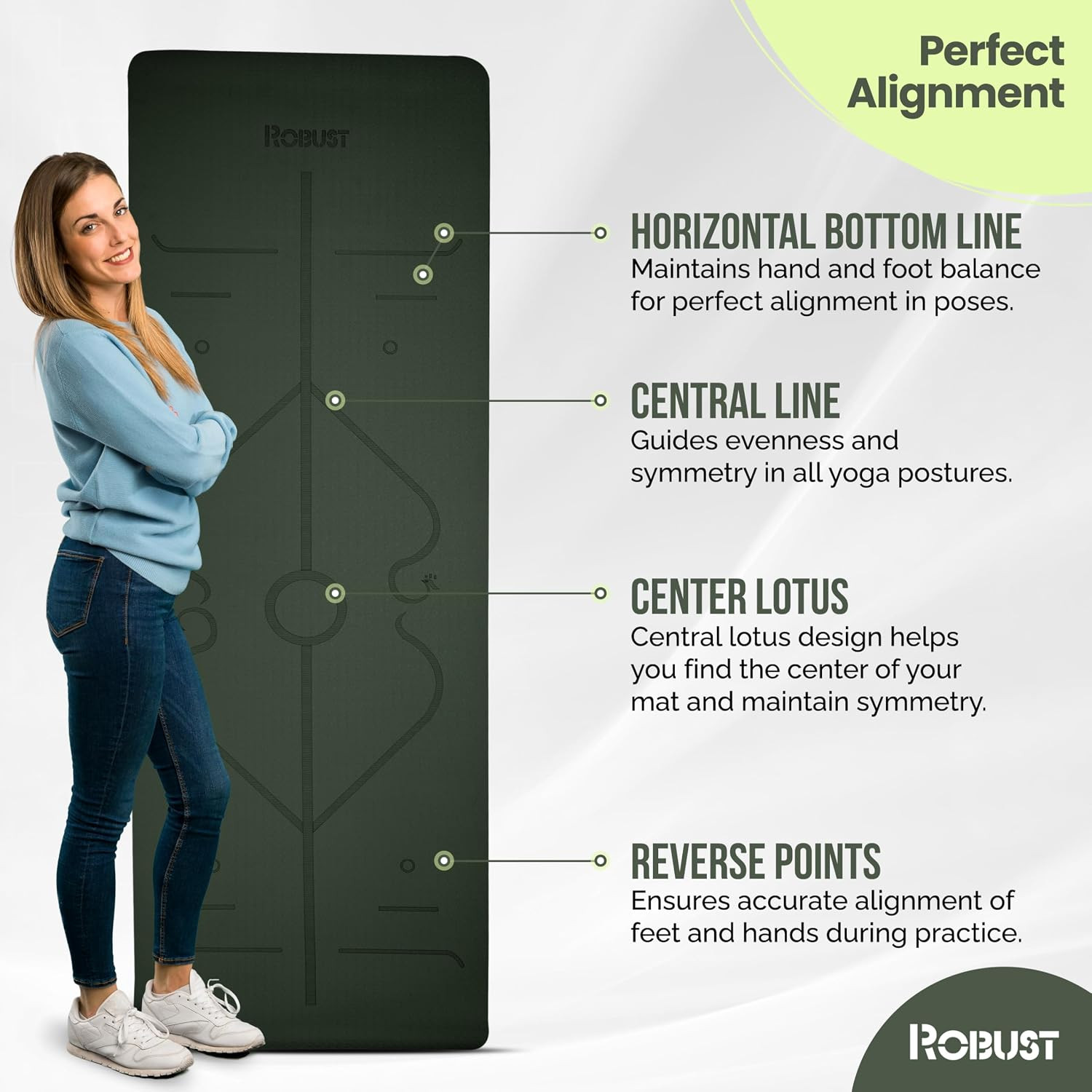 Extra Thick Yoga Mat 1/4 & 1/3 & 2/5 Inch – Non Slip Exercise Mat with Alignment