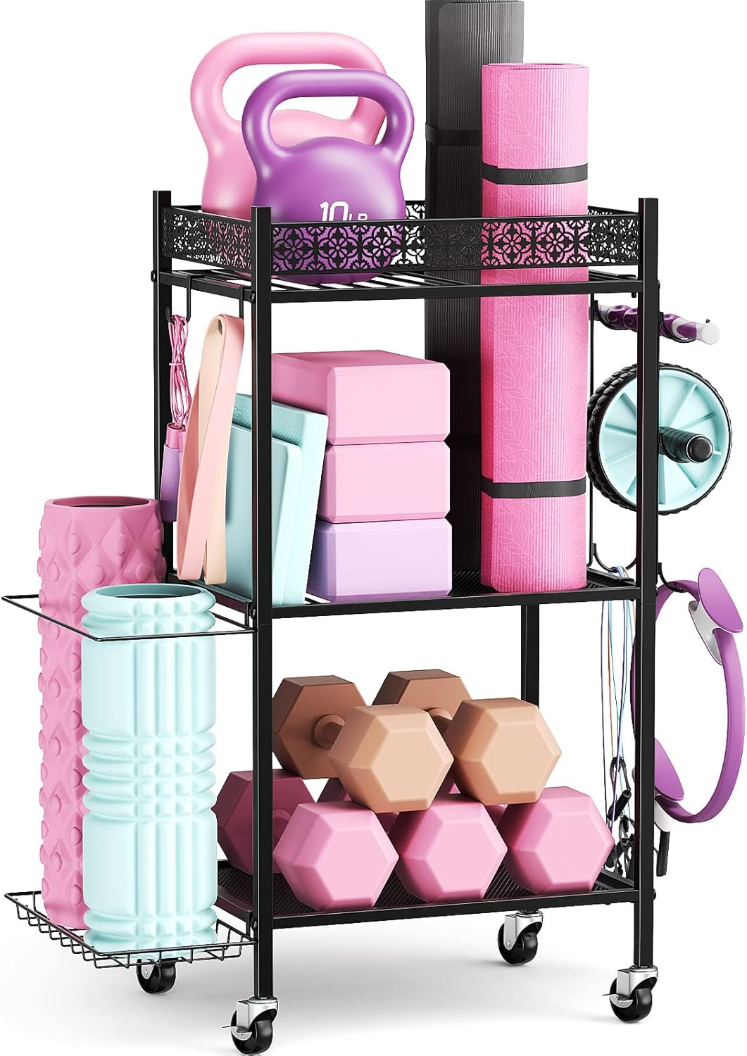 Yoga Mat Storage Rack, Home Gym Storage Rack, Workout Storage for Yoga Mat, Foa