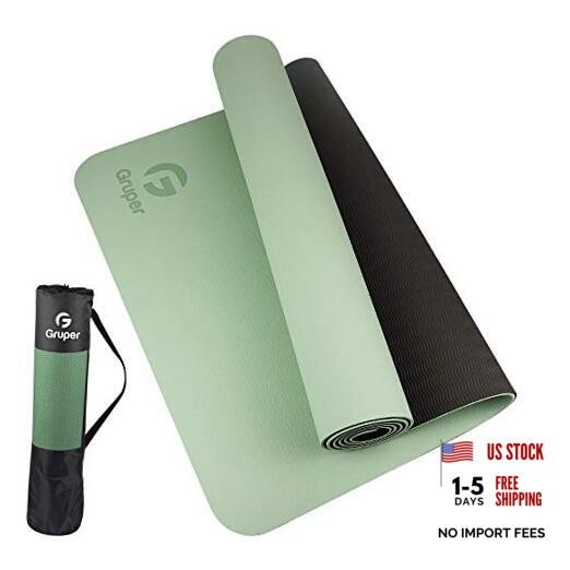 Yoga Mat Non Slip, Eco Friendly 0.24*24*72 Inches 4.Matcha Green / Black