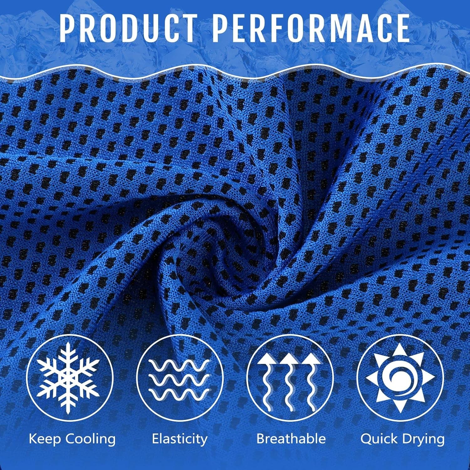 Hosuly 30 Pack Cooling Towels, 40″x12″ Ice Breathable Soft Large, Dark Blue