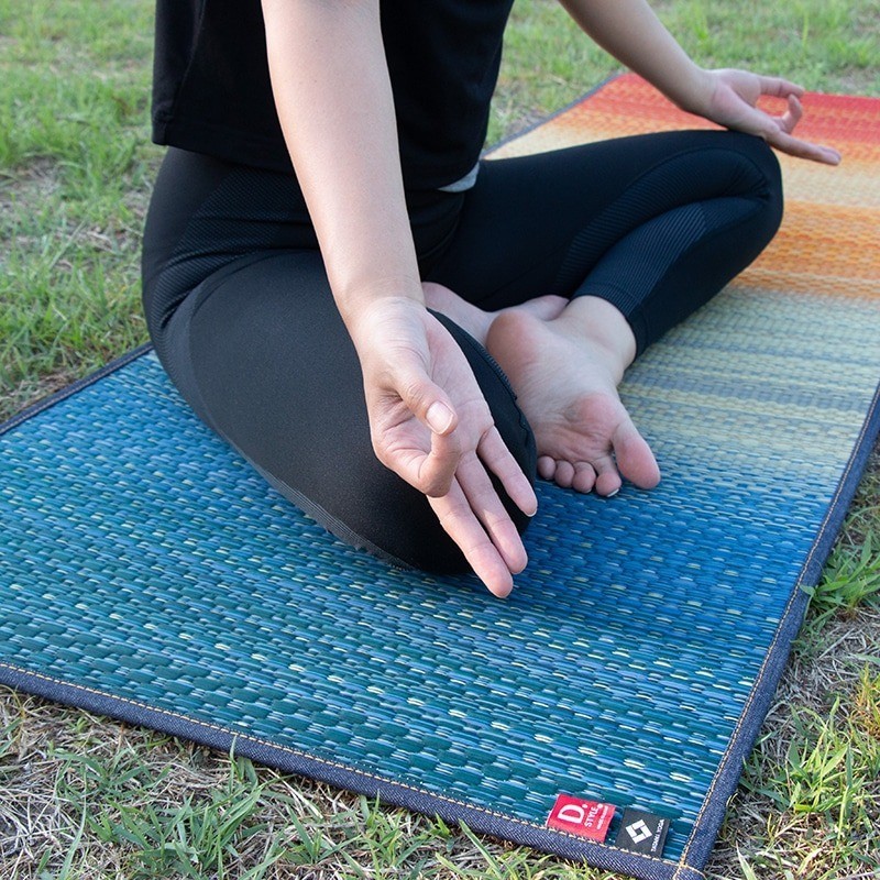 IKEHIKO Tatami Yoga Mat Joy Igusa Rush Grass Denim Style 60x180cm Japan