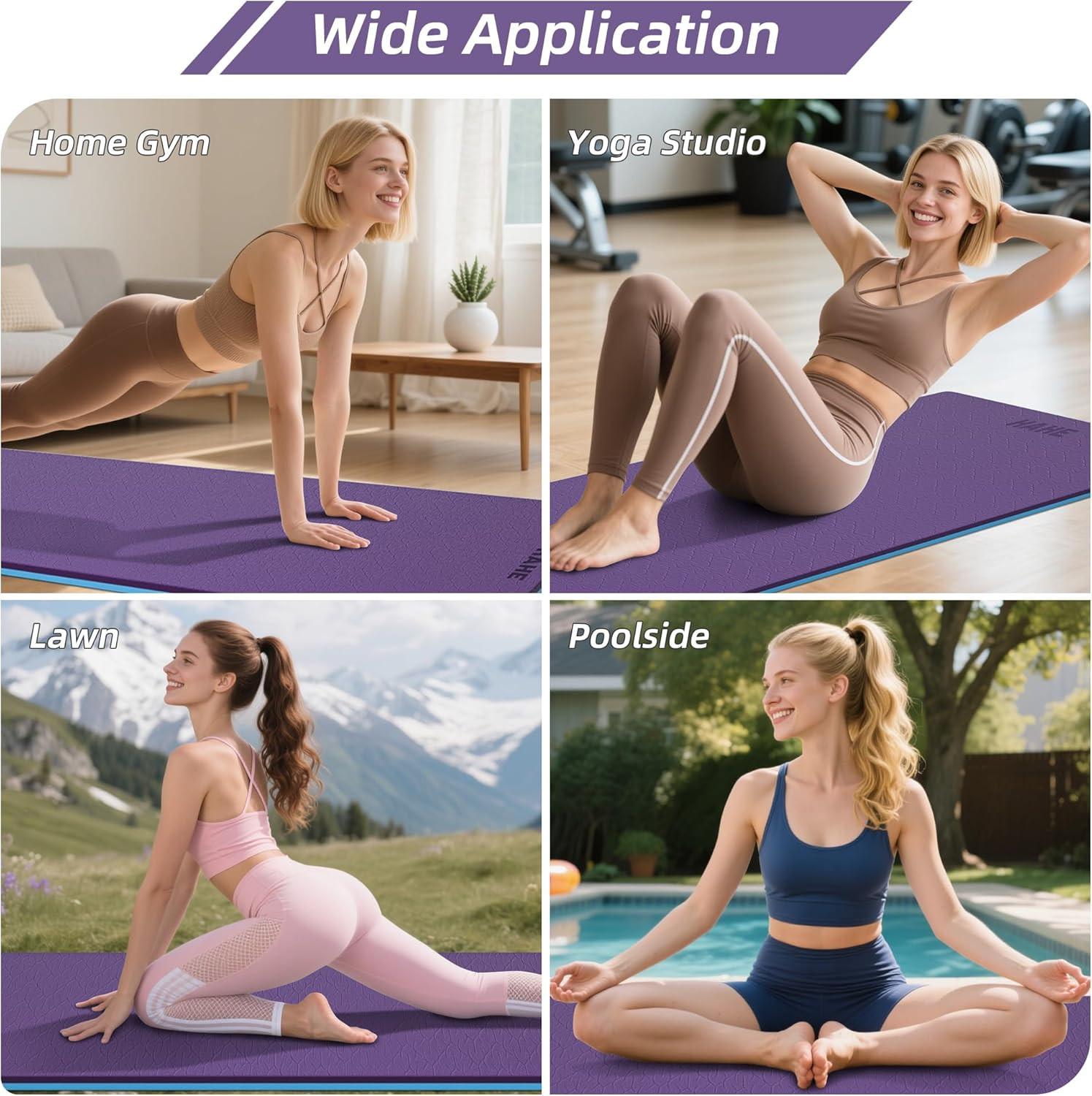 Extra Thick Yoga Mat, 72″Lx32″Wx0.4″Th (10Mm), Wide Non-Slip Exercise Mats with