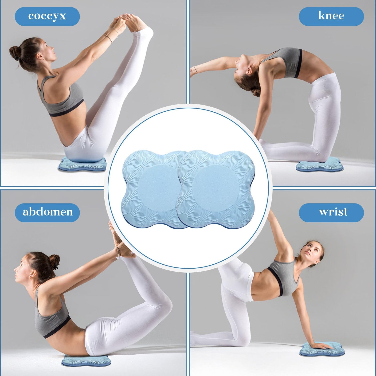 2 Pack Yoga Knee Elbow Cushions Kneeling Pads Support Foam Pads for Men Women
