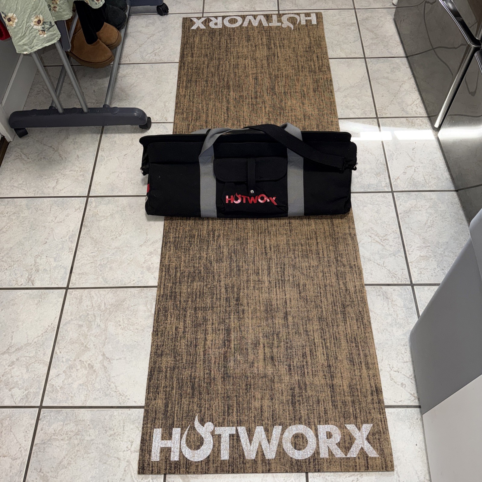 HOTWORX Non-Slip Yoga Mat w/ Duffel Deluxe Carry Bag