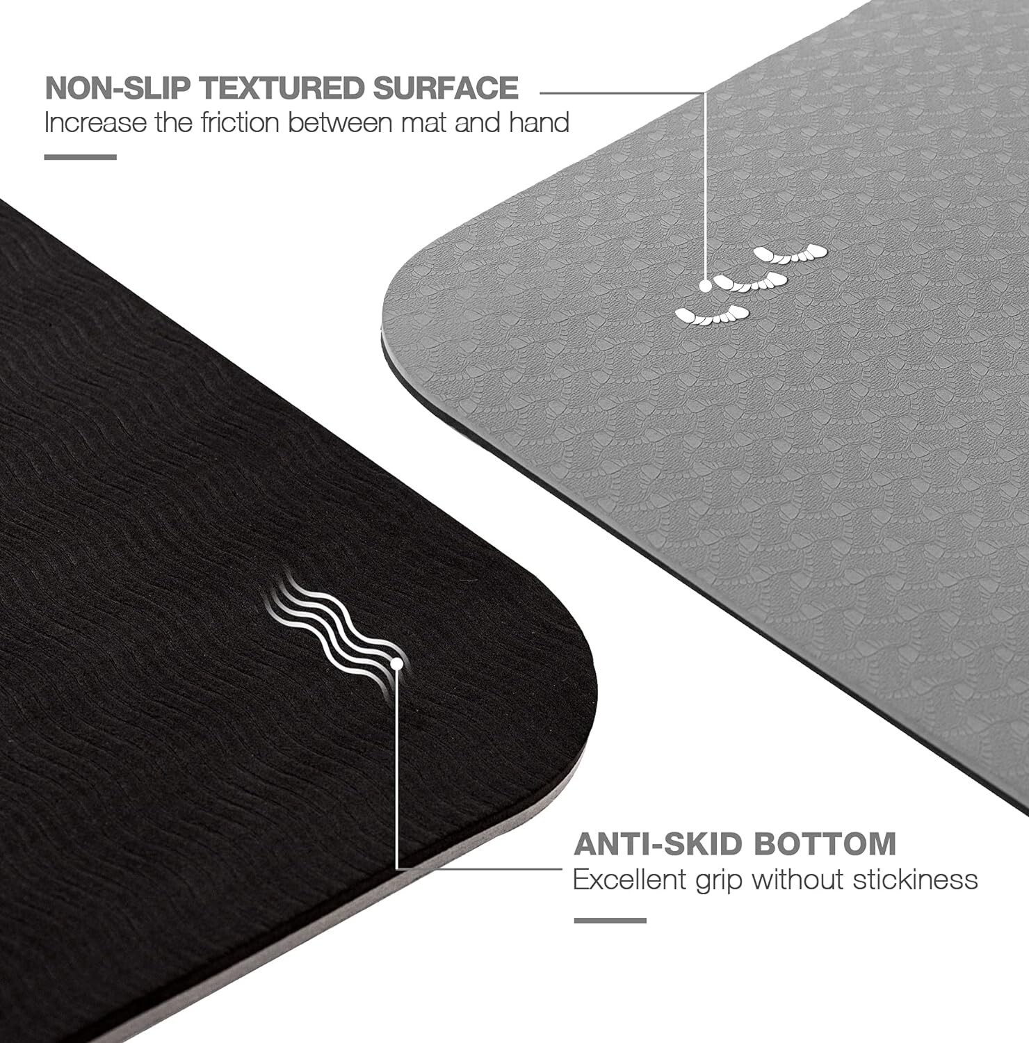 Large Yoga Mat for Men and Women – 6’X4’X6Mm, Extra Wide TPE Fitness Mat