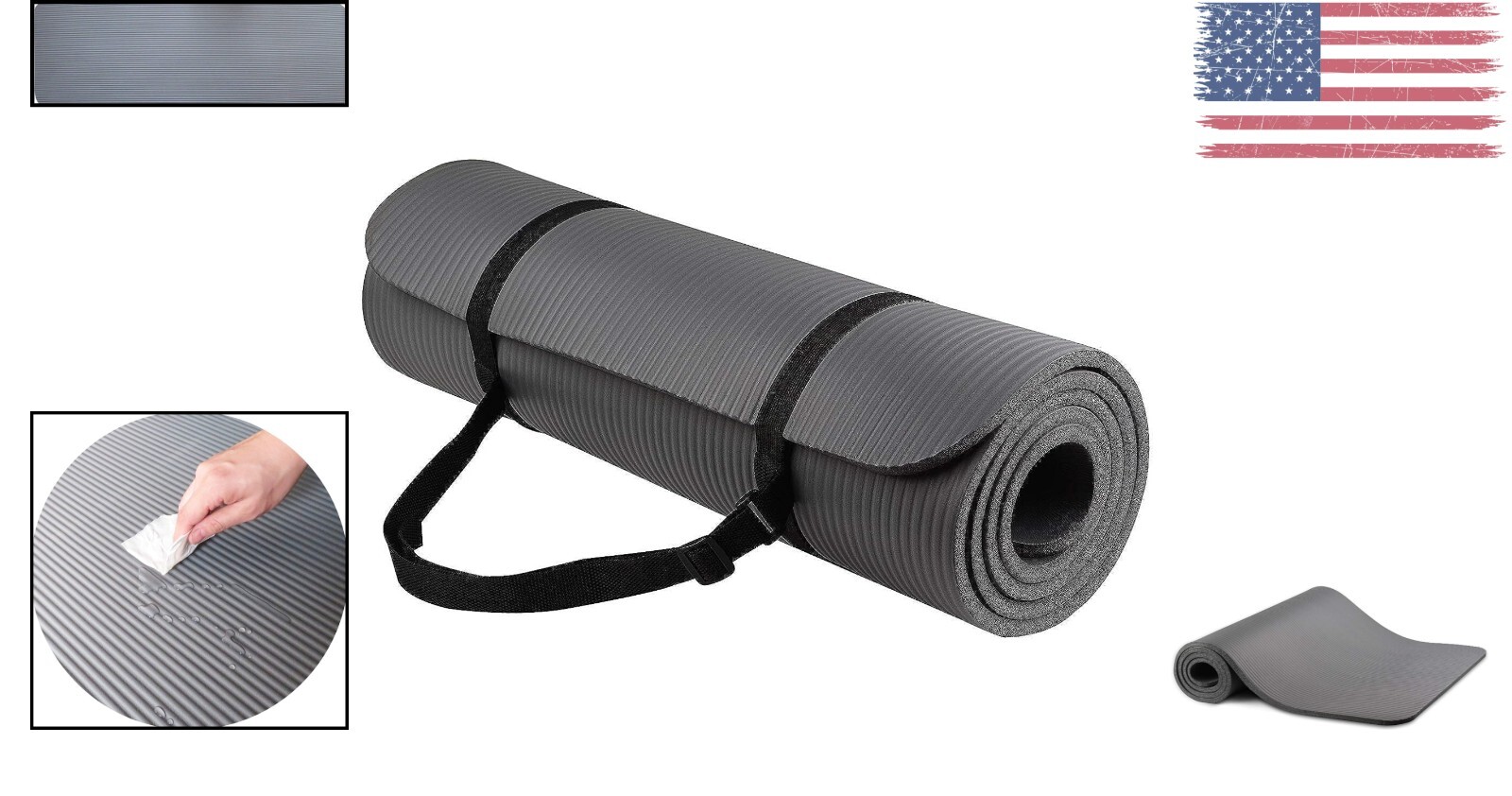 Exercise Yoga Mat with Carrying Strap and Optional Extra Thick Yoga Blocks