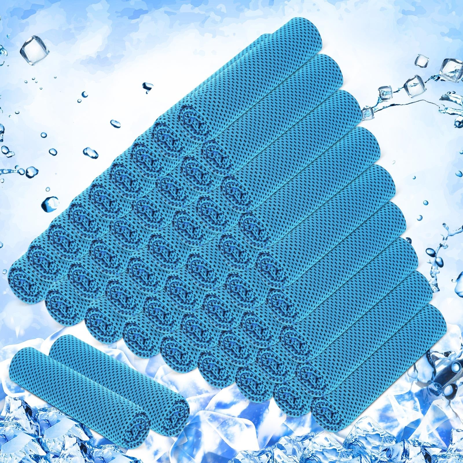 Hosuly 50 Pack Cooling Towels 40X12 Yoga Towels Ice Breathable Soft Chilly