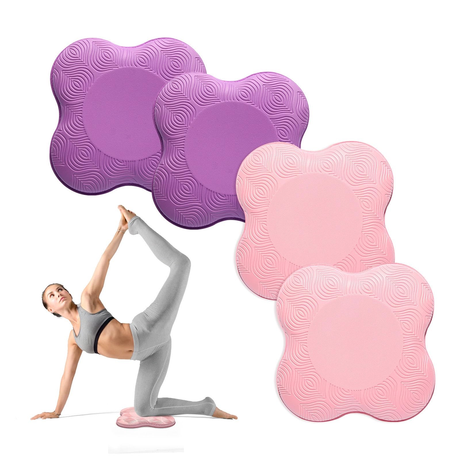 2 PCS Extra Thick Foam Yoga Knee Elbow Cushion Pad Pilates Workout Support Mat